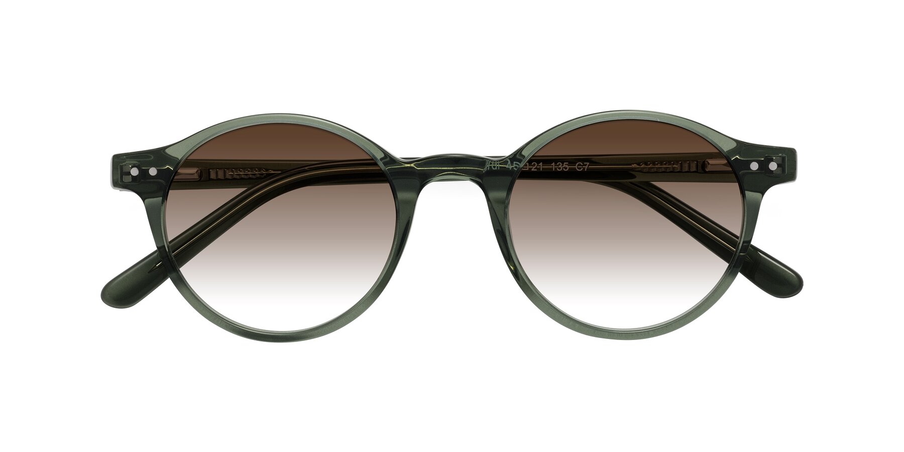 Folded Front of Jardi in Transparent Green with Brown Gradient Lenses