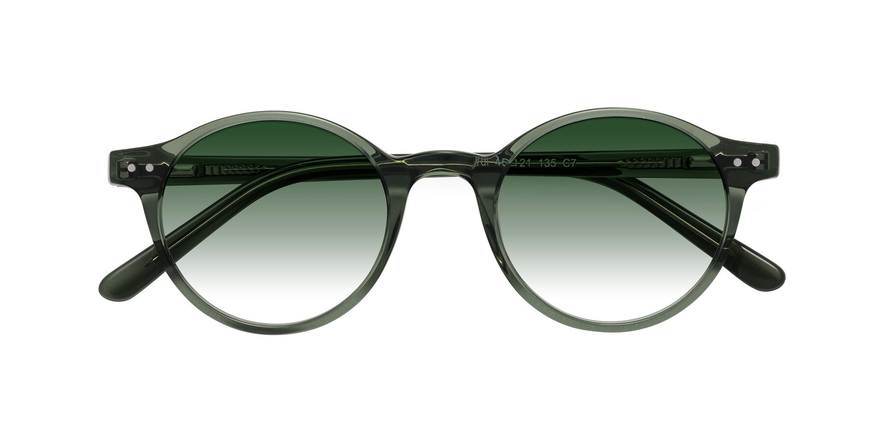 Folded Front of Jardi in Transparent Green with Green Gradient Lenses