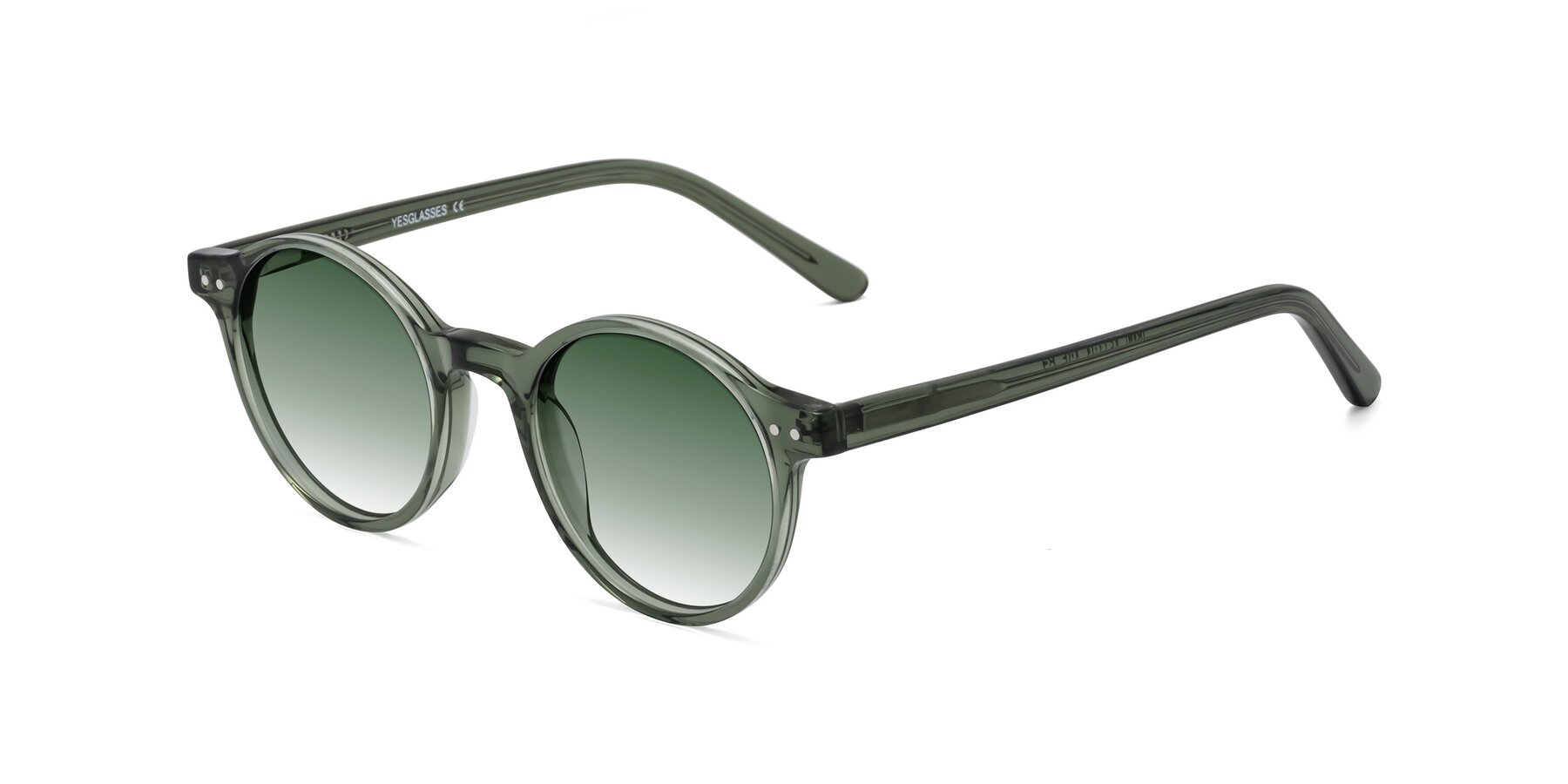 Angle of Jardi in Transparent Green with Green Gradient Lenses