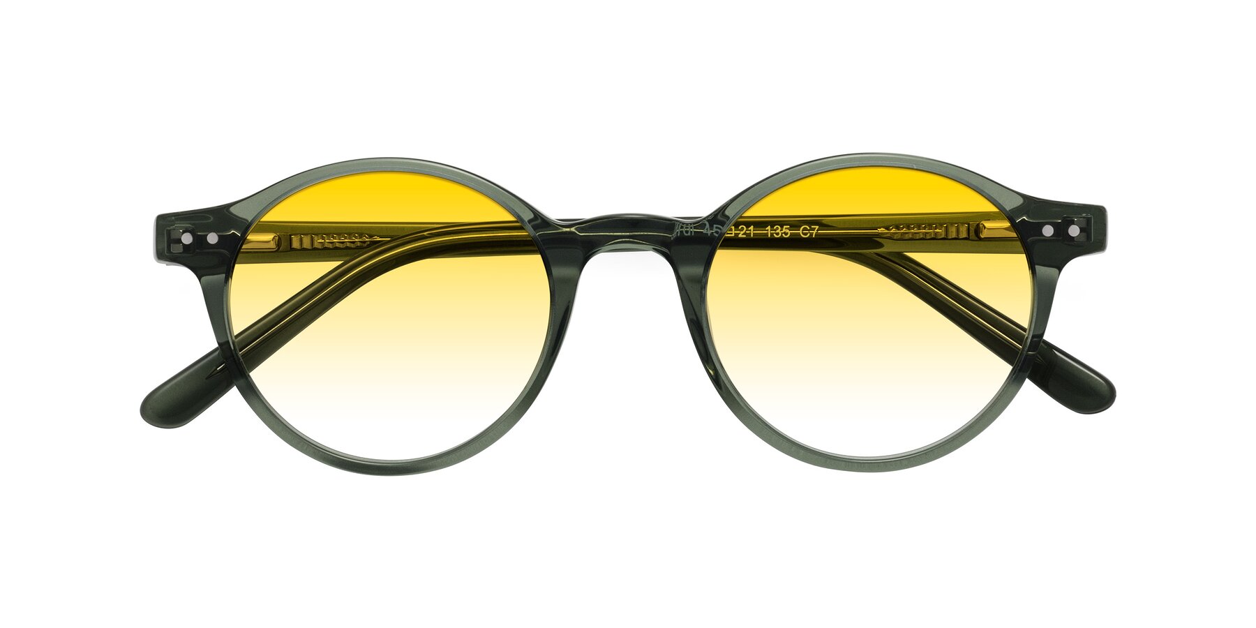 Folded Front of Jardi in Transparent Green with Yellow Gradient Lenses