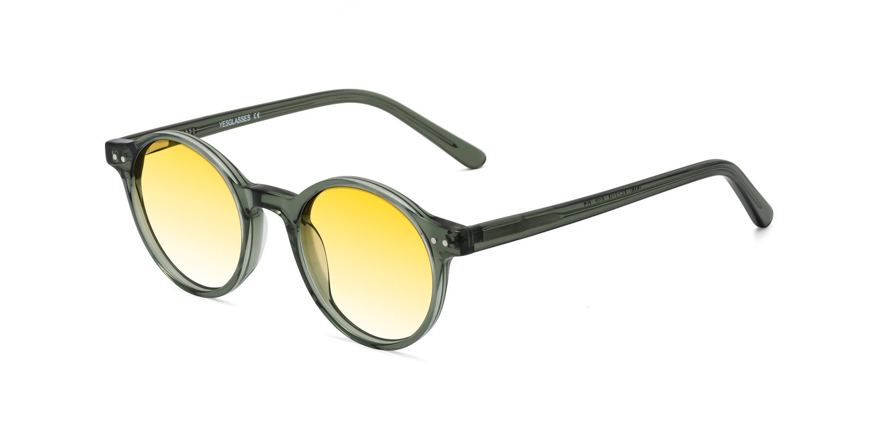 Angle of Jardi in Transparent Green with Yellow Gradient Lenses