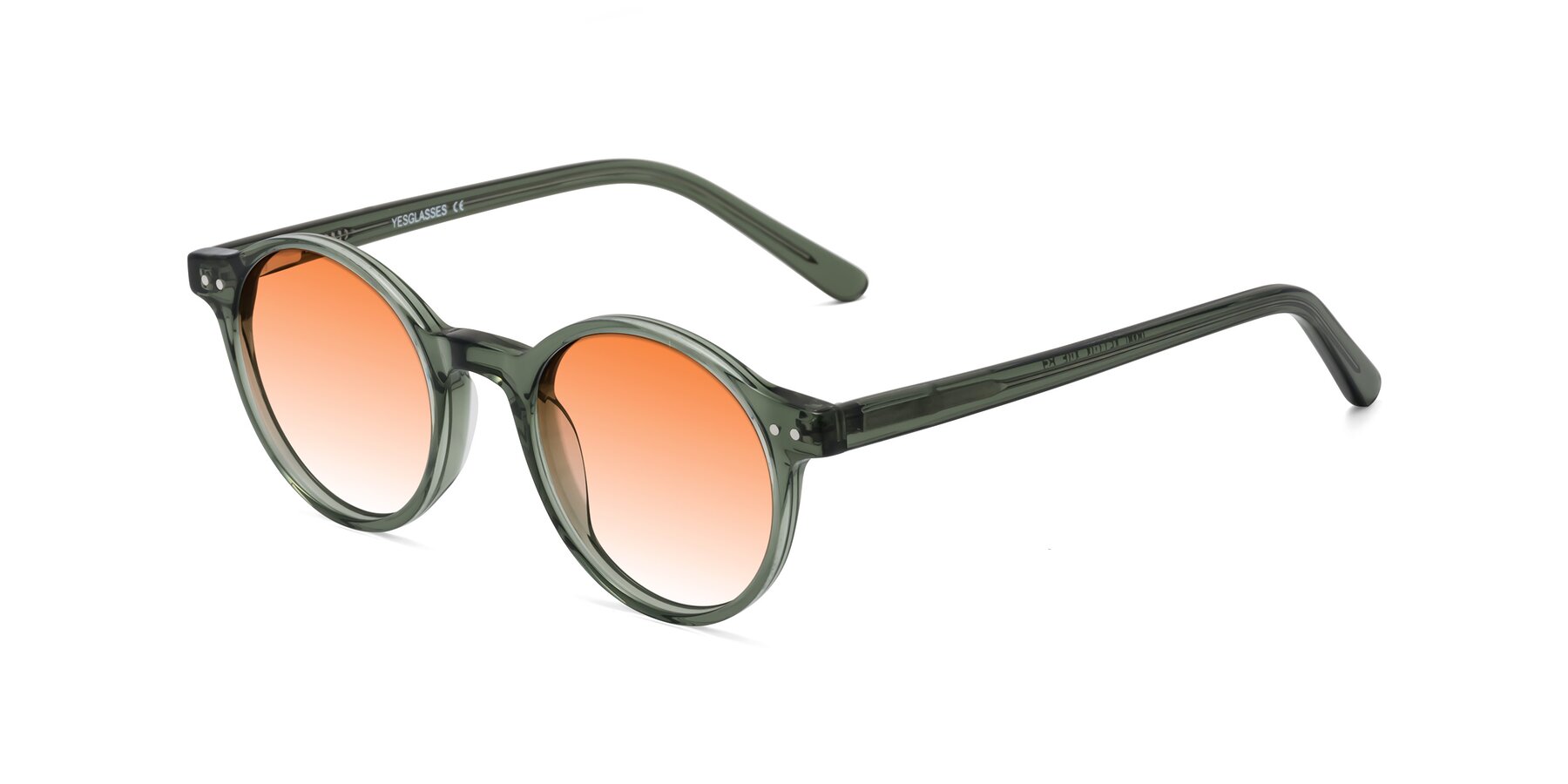 Angle of Jardi in Transparent Green with Orange Gradient Lenses