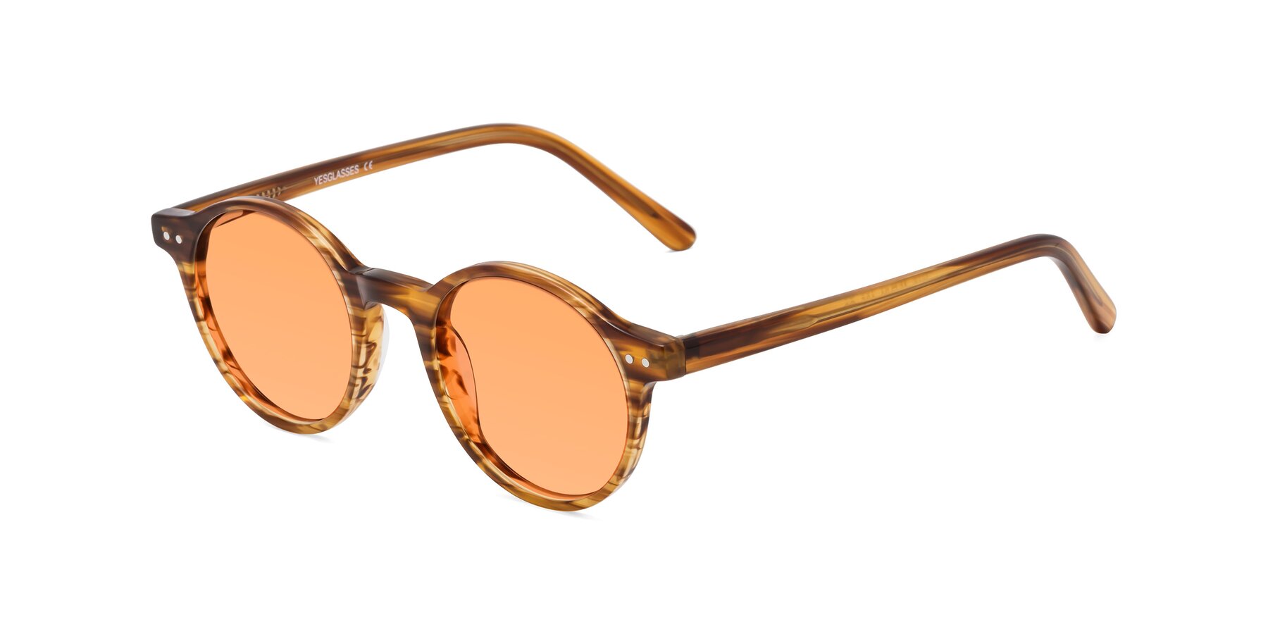 Angle of Jardi in Amber Striped with Medium Orange Tinted Lenses