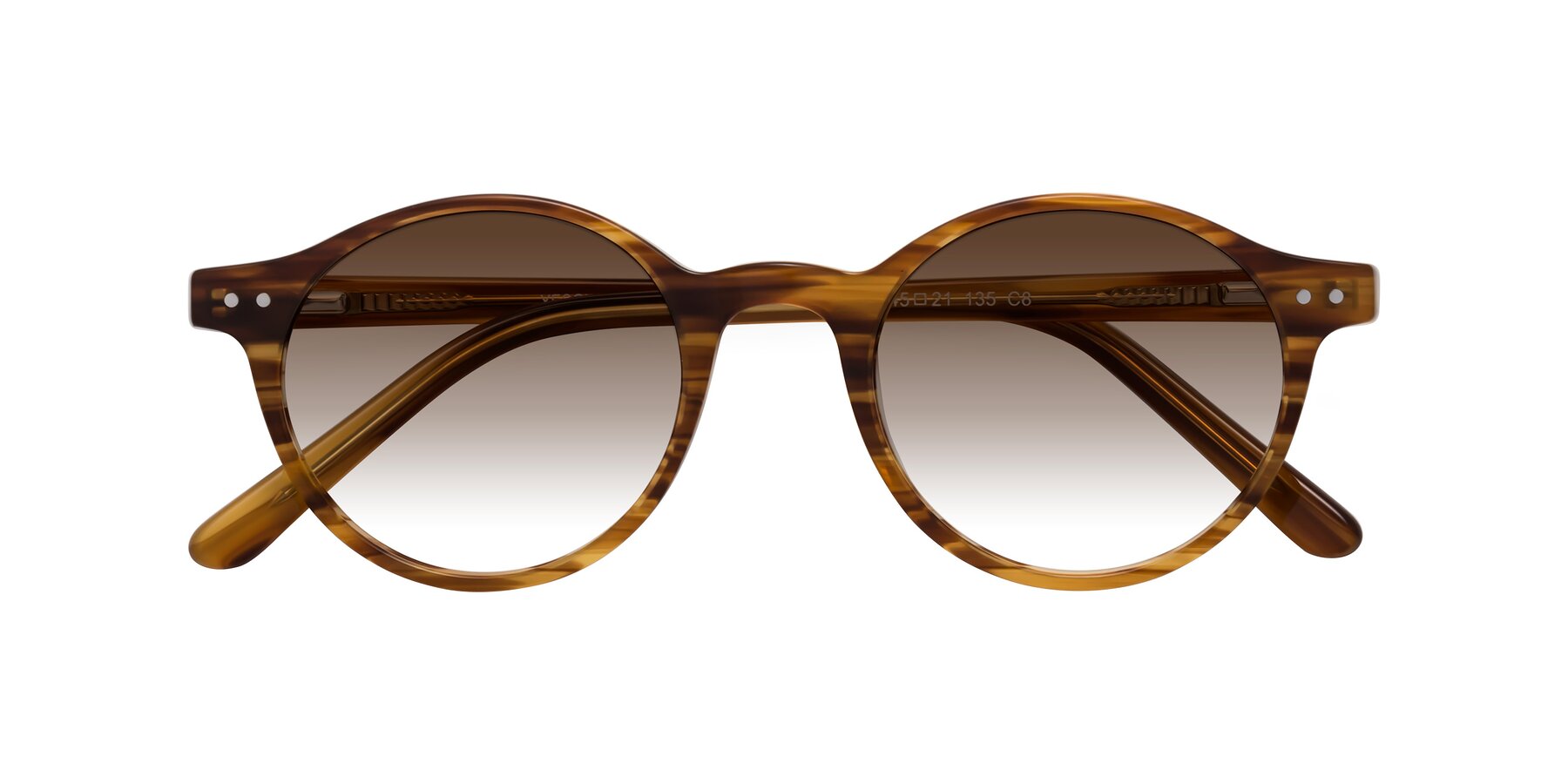 Folded Front of Jardi in Amber Striped with Brown Gradient Lenses