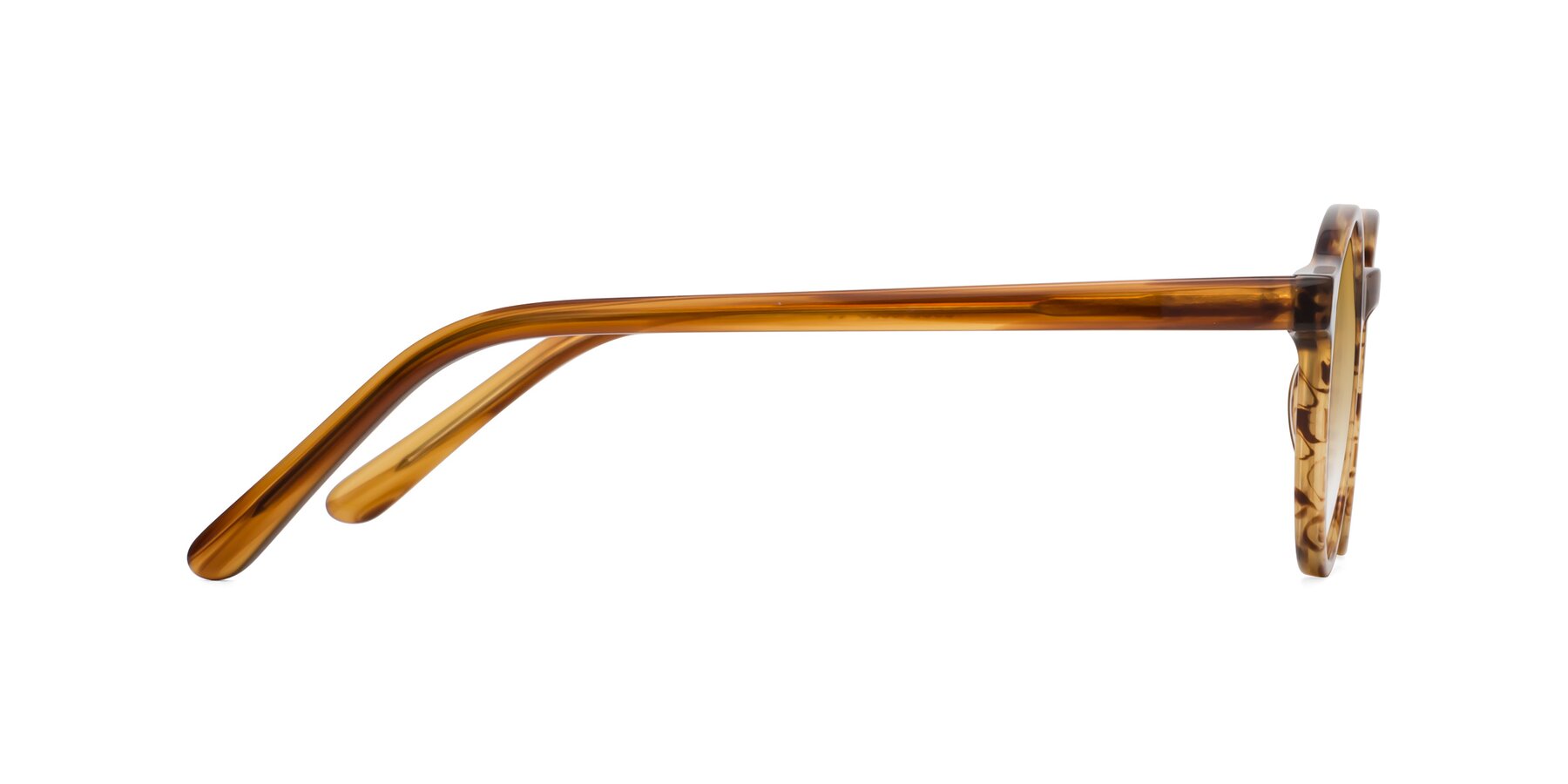 Side of Jardi in Amber Striped with Champagne Gradient Lenses