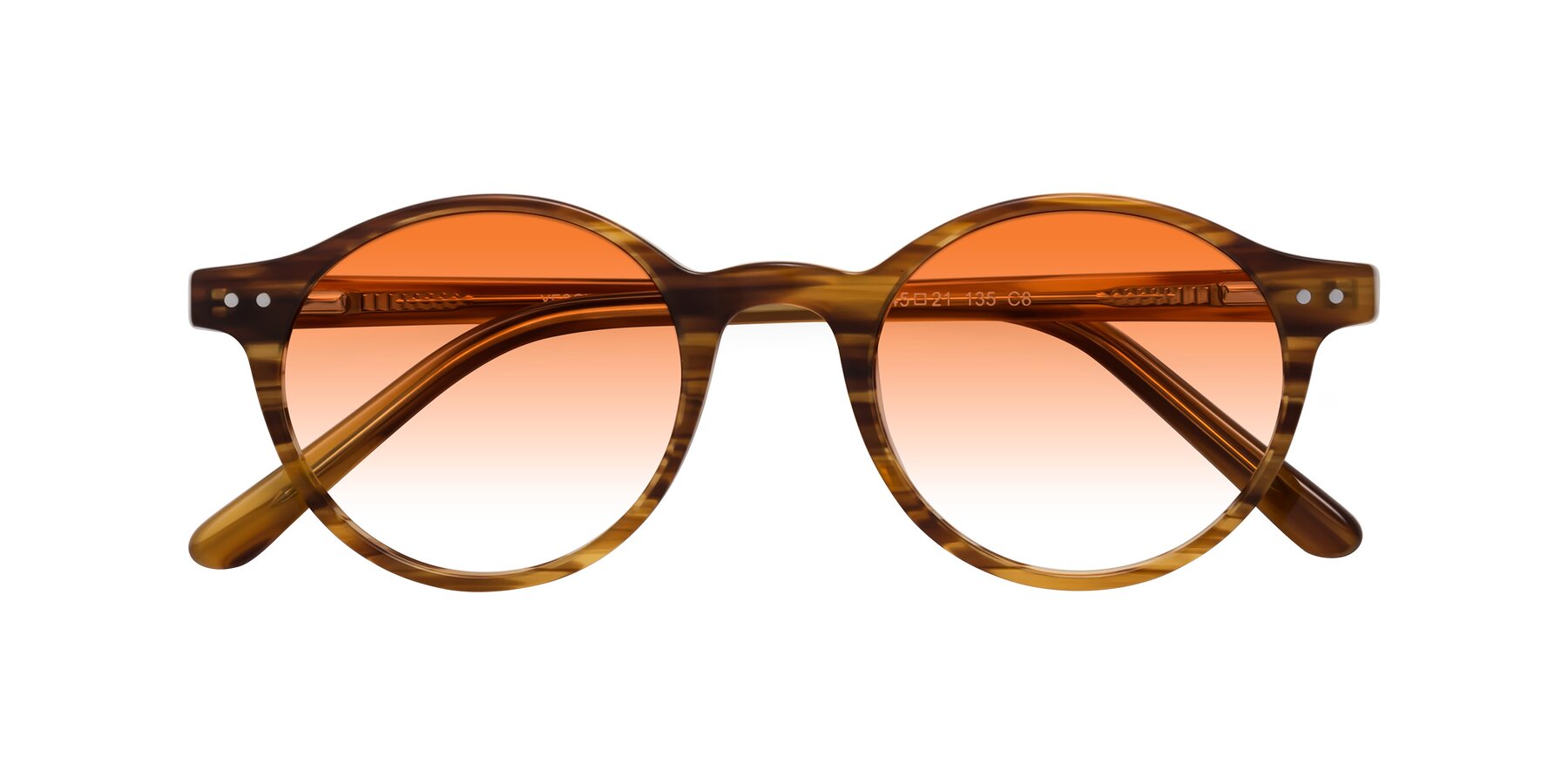 Folded Front of Jardi in Amber Striped with Orange Gradient Lenses