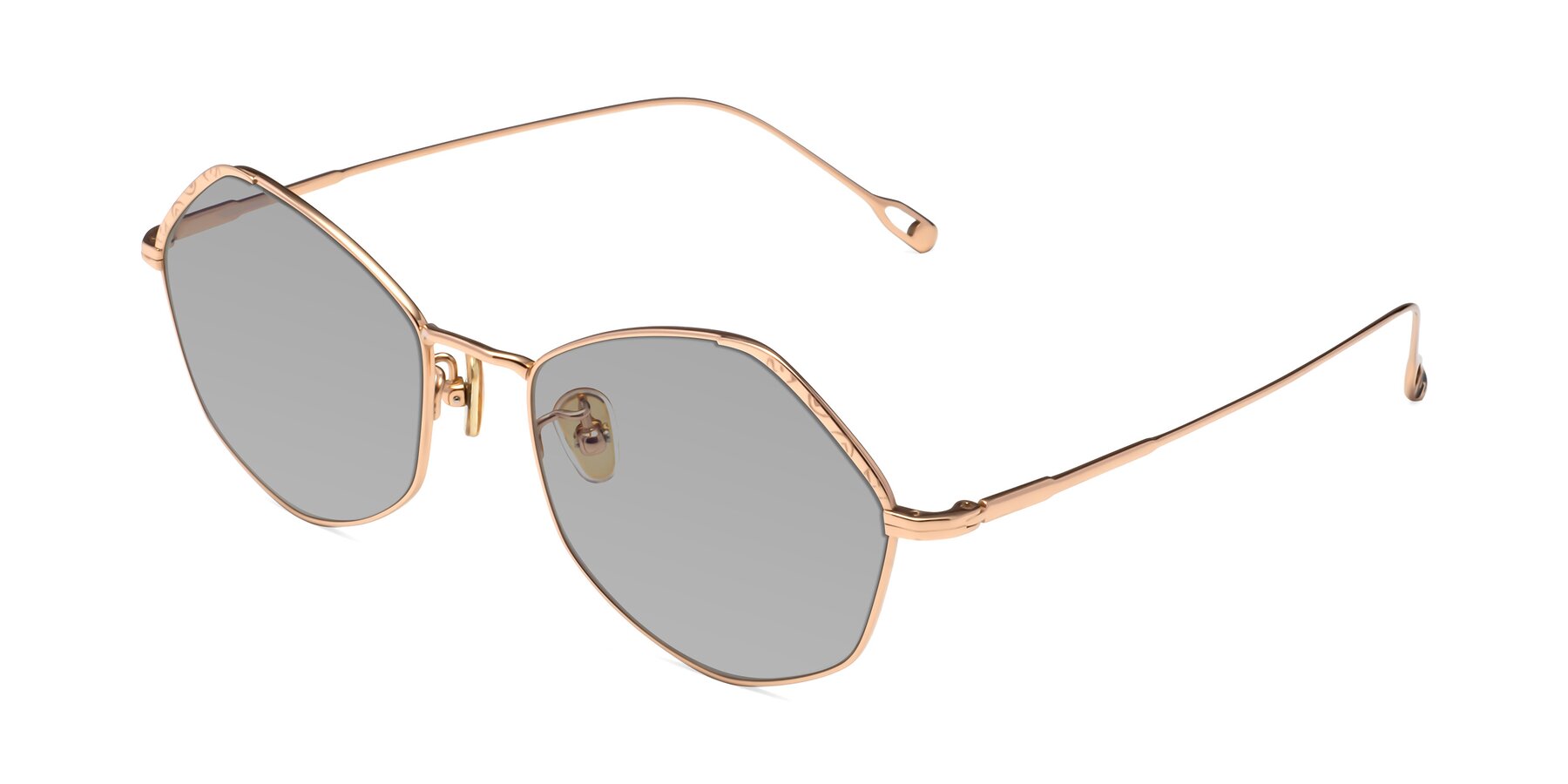 Angle of Phoenix in Rose Gold with Light Gray Tinted Lenses