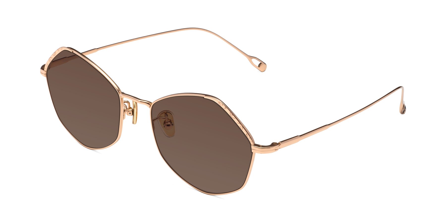 Angle of Phoenix in Rose Gold with Brown Tinted Lenses