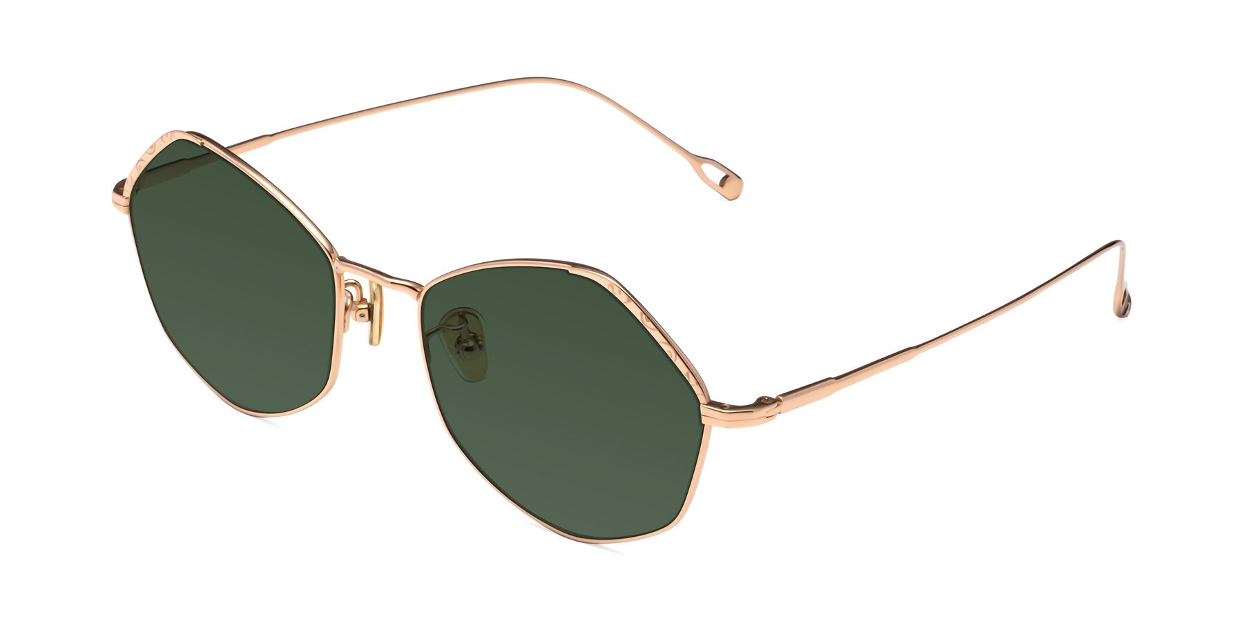Angle of Phoenix in Rose Gold with Green Tinted Lenses