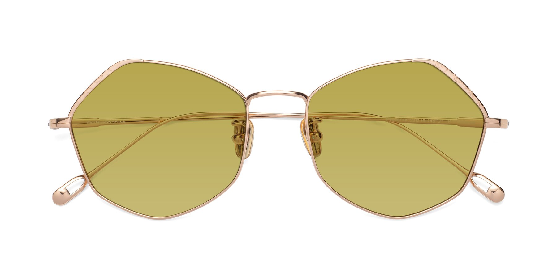 Folded Front of Phoenix in Rose Gold with Champagne Tinted Lenses