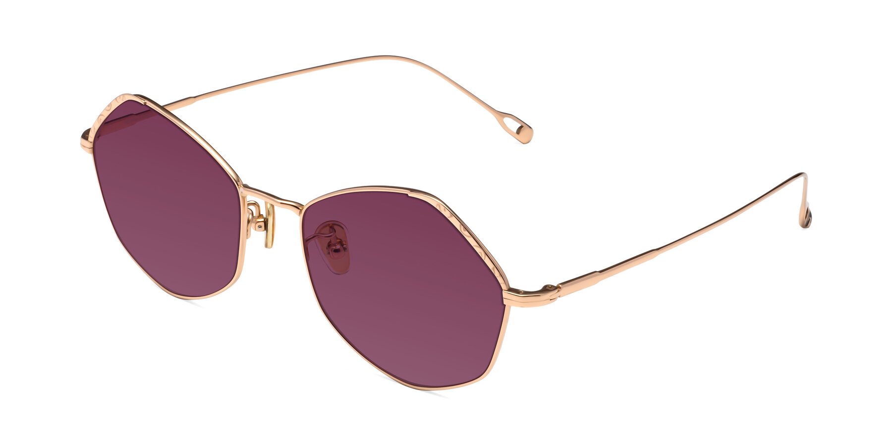 Angle of Phoenix in Rose Gold with Wine Tinted Lenses