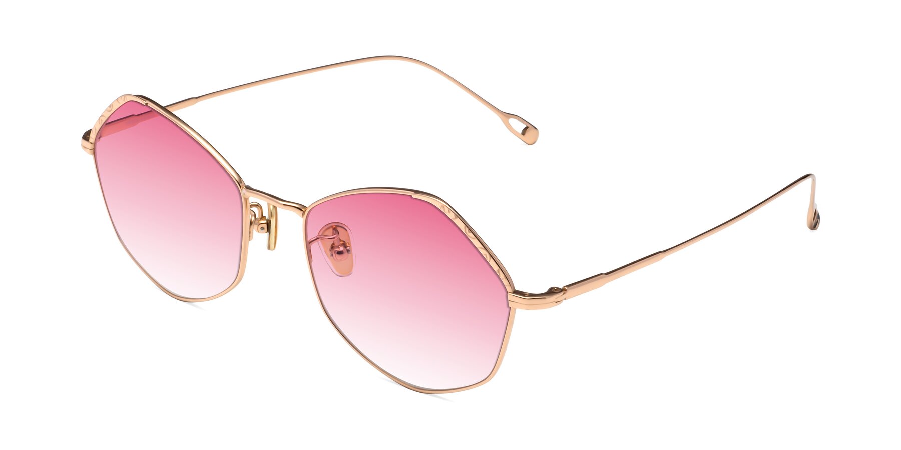Angle of Phoenix in Rose Gold with Pink Gradient Lenses