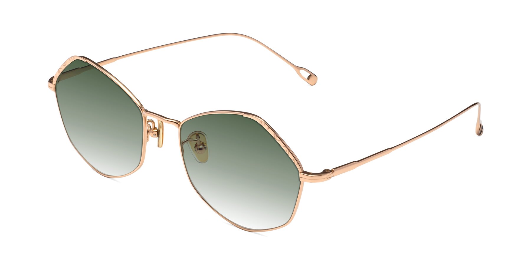 Angle of Phoenix in Rose Gold with Green Gradient Lenses