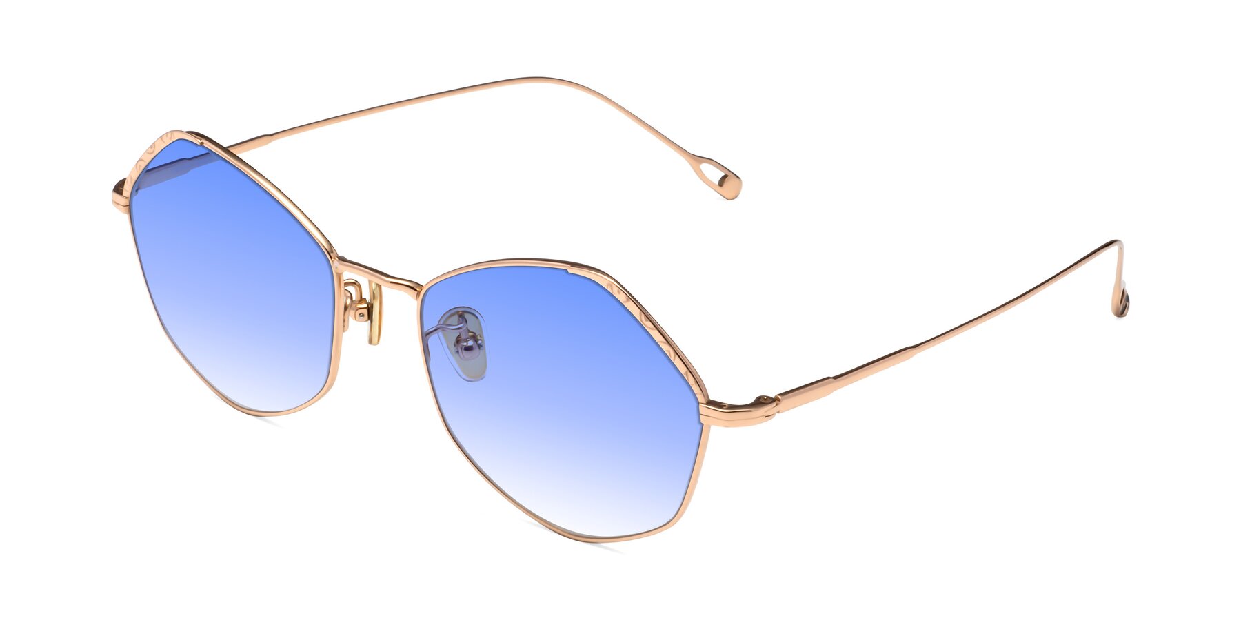 Angle of Phoenix in Rose Gold with Blue Gradient Lenses