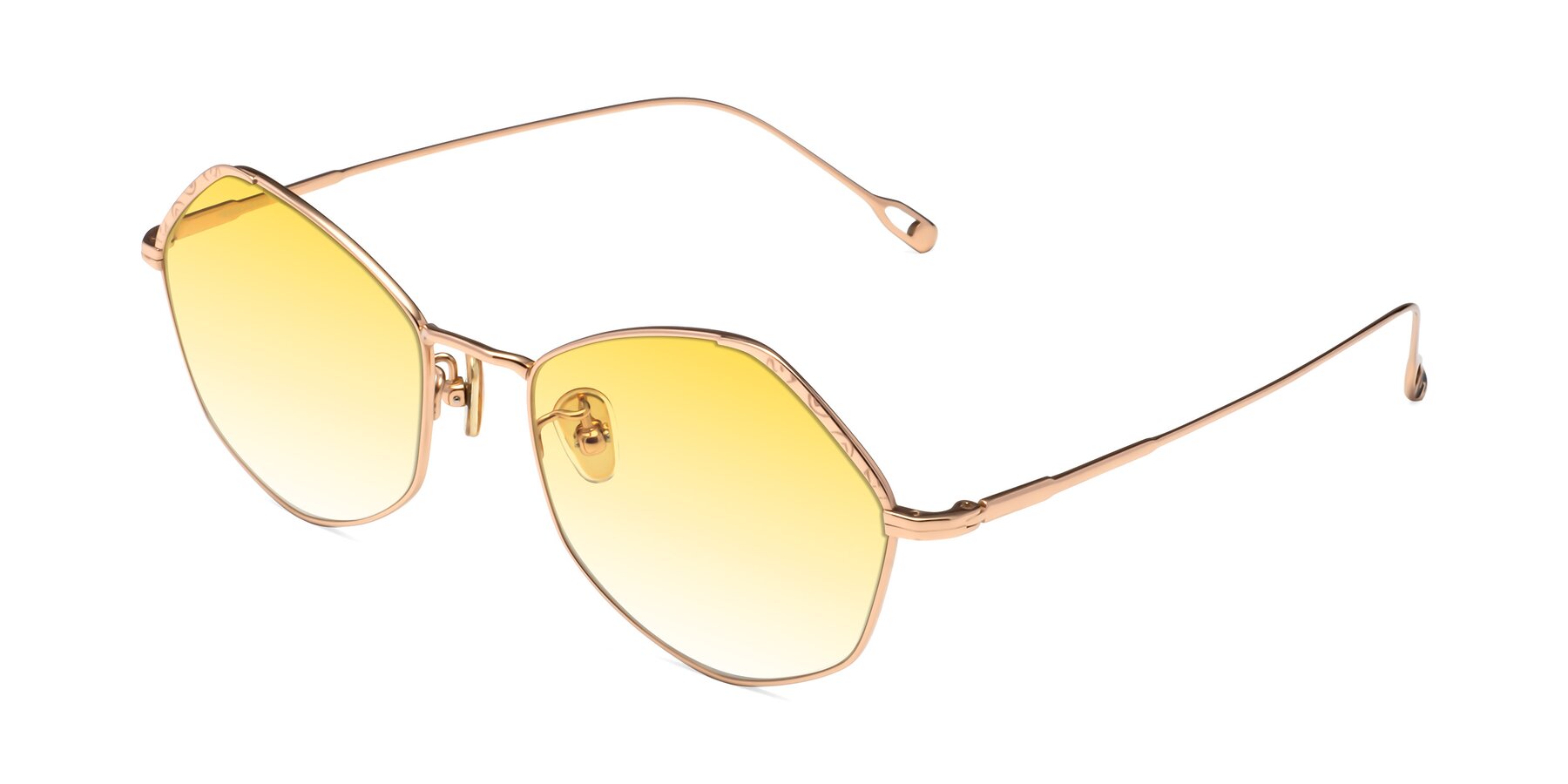 Angle of Phoenix in Rose Gold with Yellow Gradient Lenses