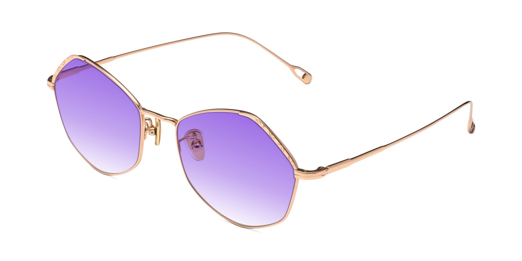 Angle of Phoenix in Rose Gold with Purple Gradient Lenses