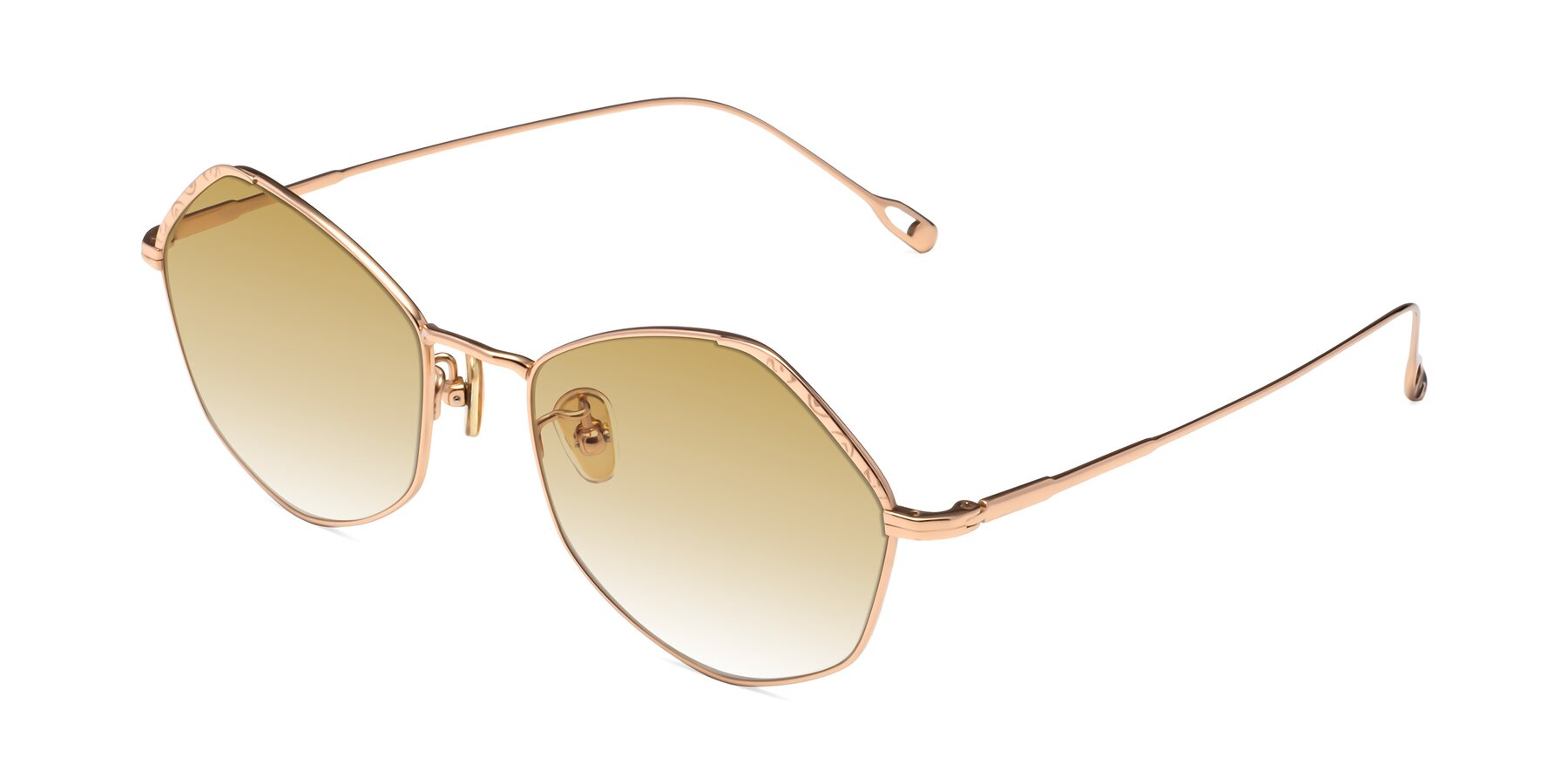 Angle of Phoenix in Rose Gold with Champagne Gradient Lenses