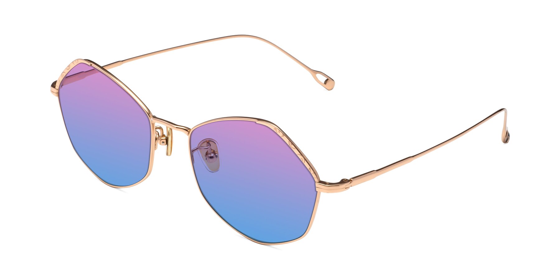 Angle of Phoenix in Rose Gold with Pink / Blue Gradient Lenses