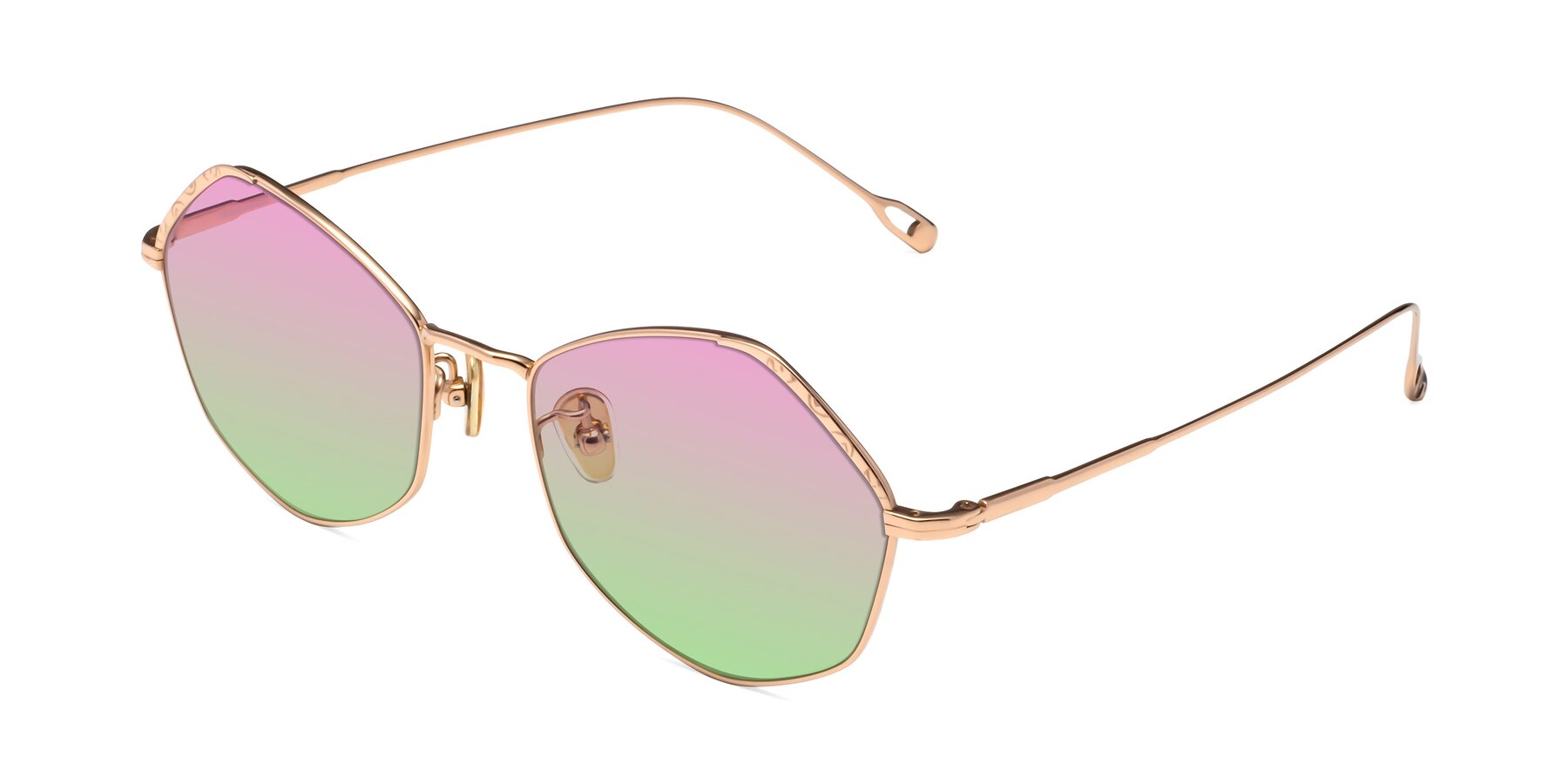 Angle of Phoenix in Rose Gold with Pink / Green Gradient Lenses