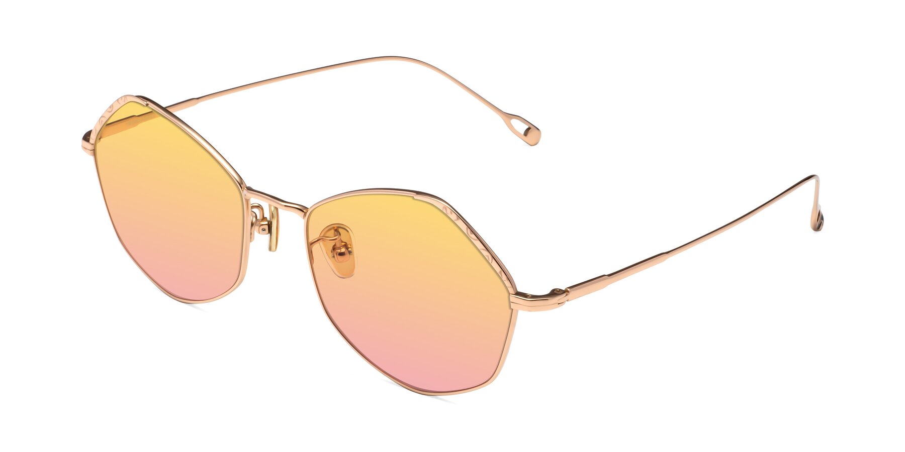 Angle of Phoenix in Rose Gold with Yellow / Pink Gradient Lenses