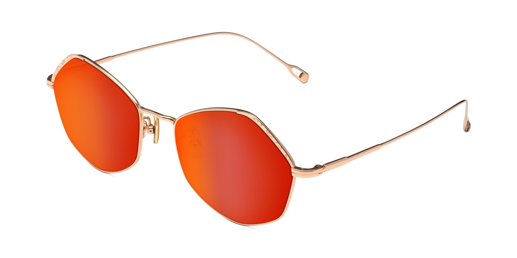 Angle of Phoenix in Rose Gold with Red Gold Mirrored Lenses