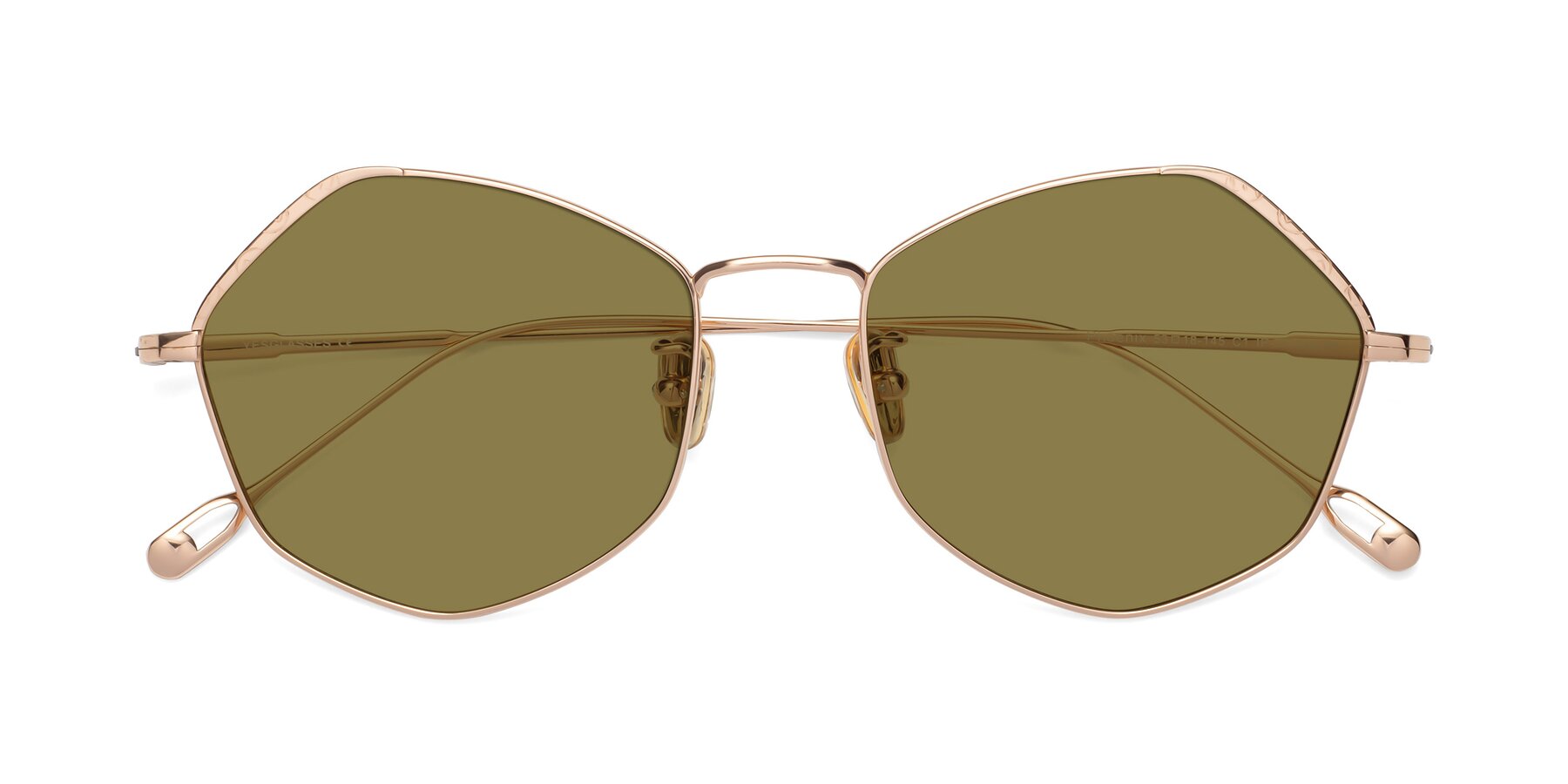 Folded Front of Phoenix in Rose Gold with Brown Polarized Lenses