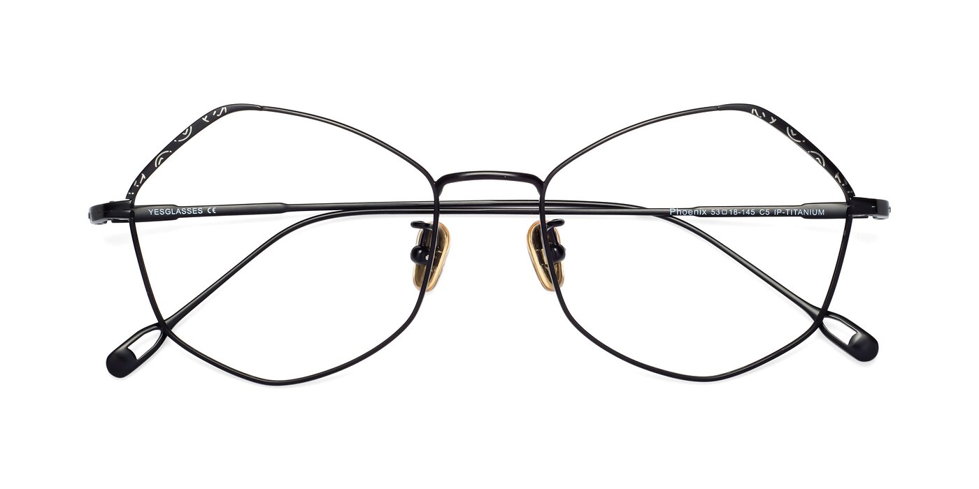 Black GeekChic Titanium Geometric Eyeglasses Phoenix