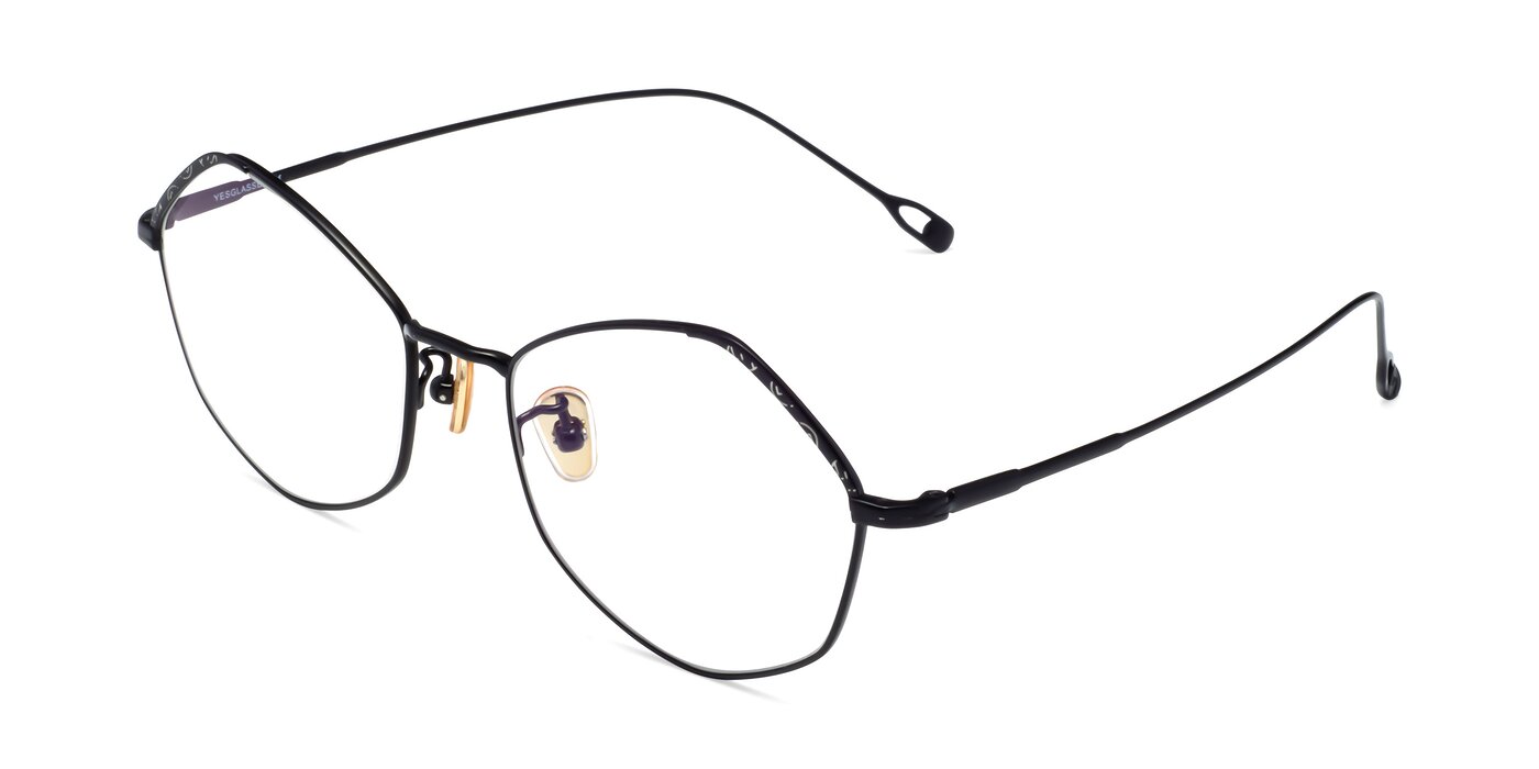 Black RetroVintage Titanium Geometric Eyeglasses Phoenix