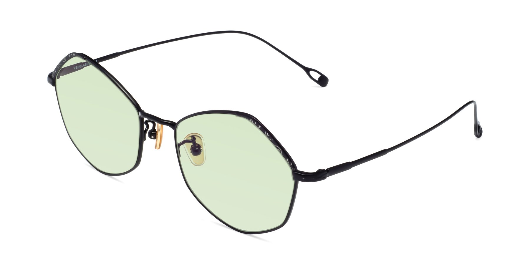 Angle of Phoenix in Black with Light Green Tinted Lenses
