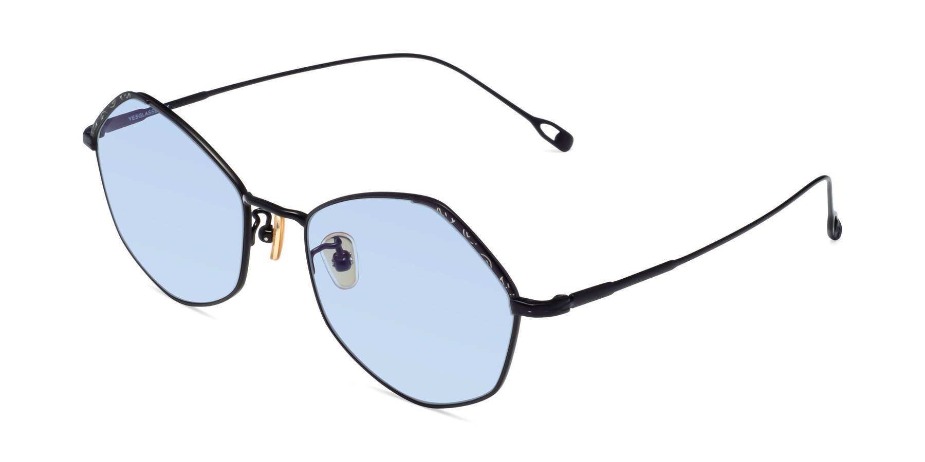 Angle of Phoenix in Black with Light Blue Tinted Lenses