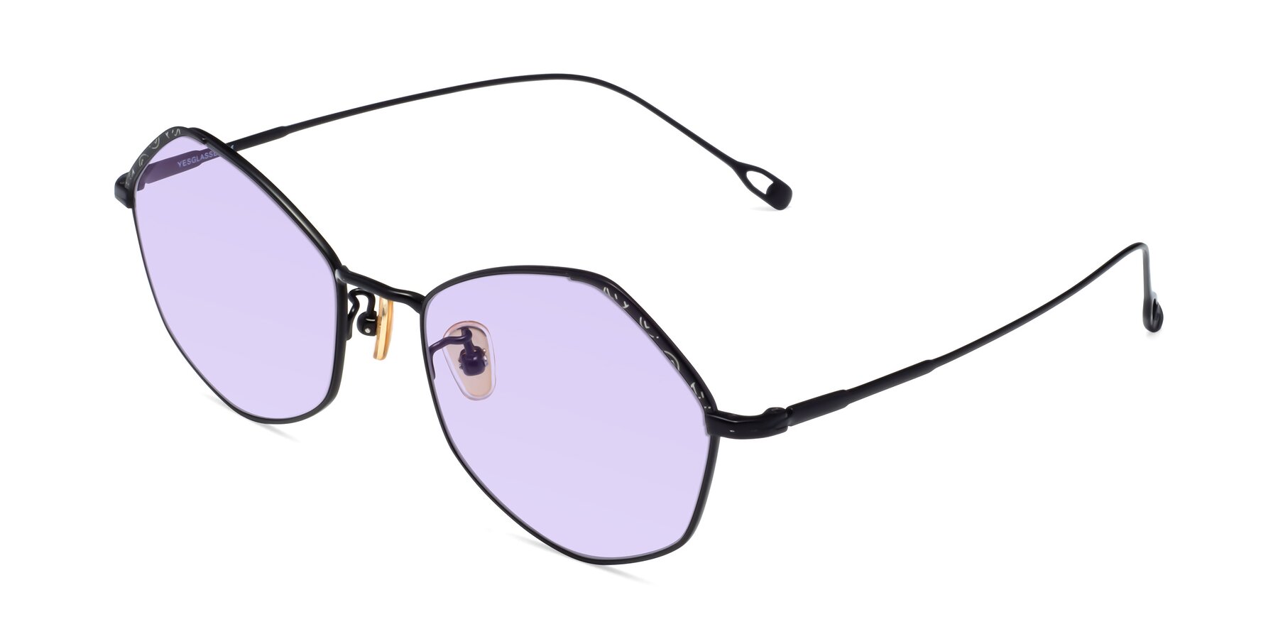 Angle of Phoenix in Black with Light Purple Tinted Lenses