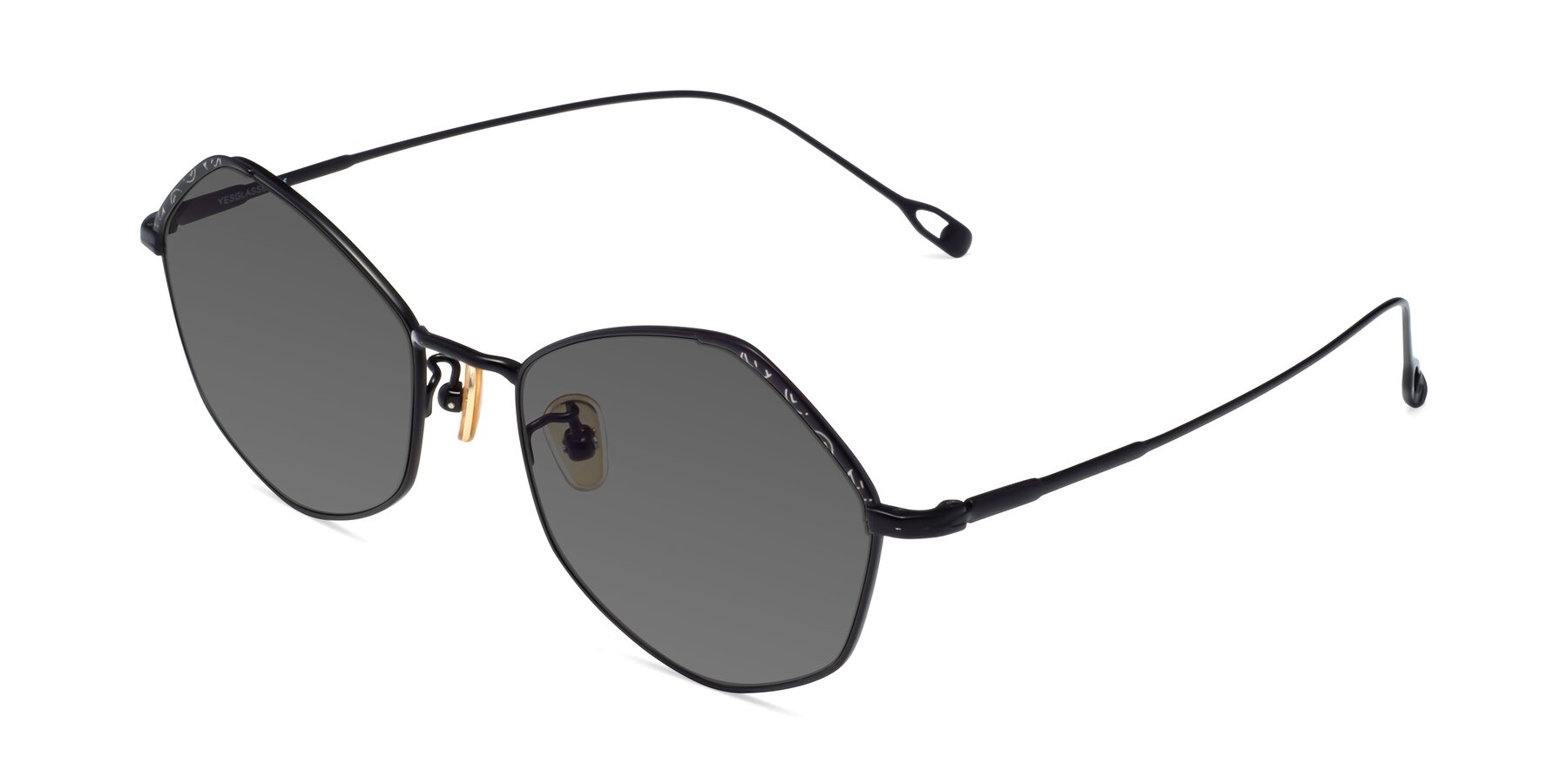 Angle of Phoenix in Black with Medium Gray Tinted Lenses