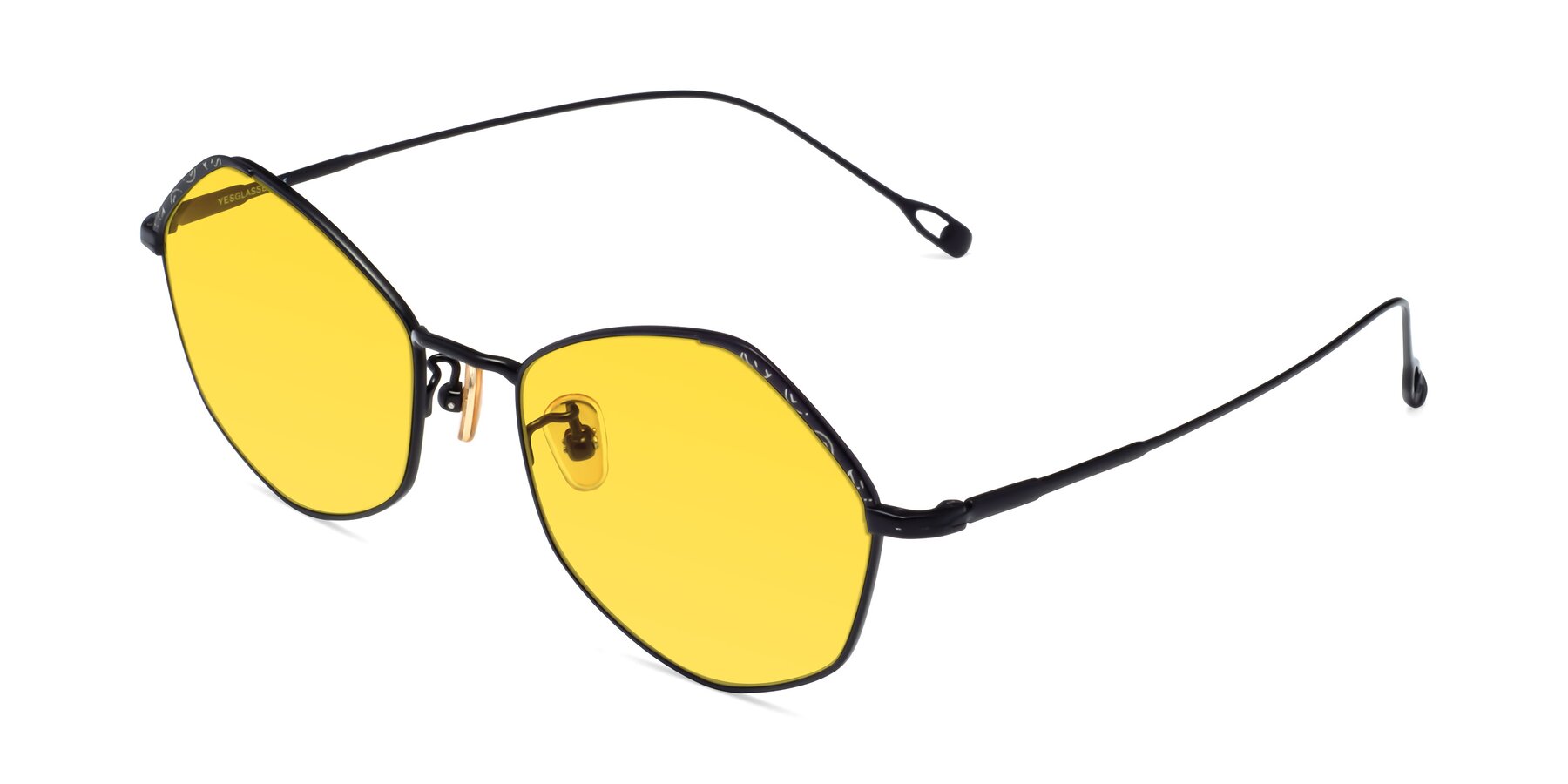 Angle of Phoenix in Black with Yellow Tinted Lenses