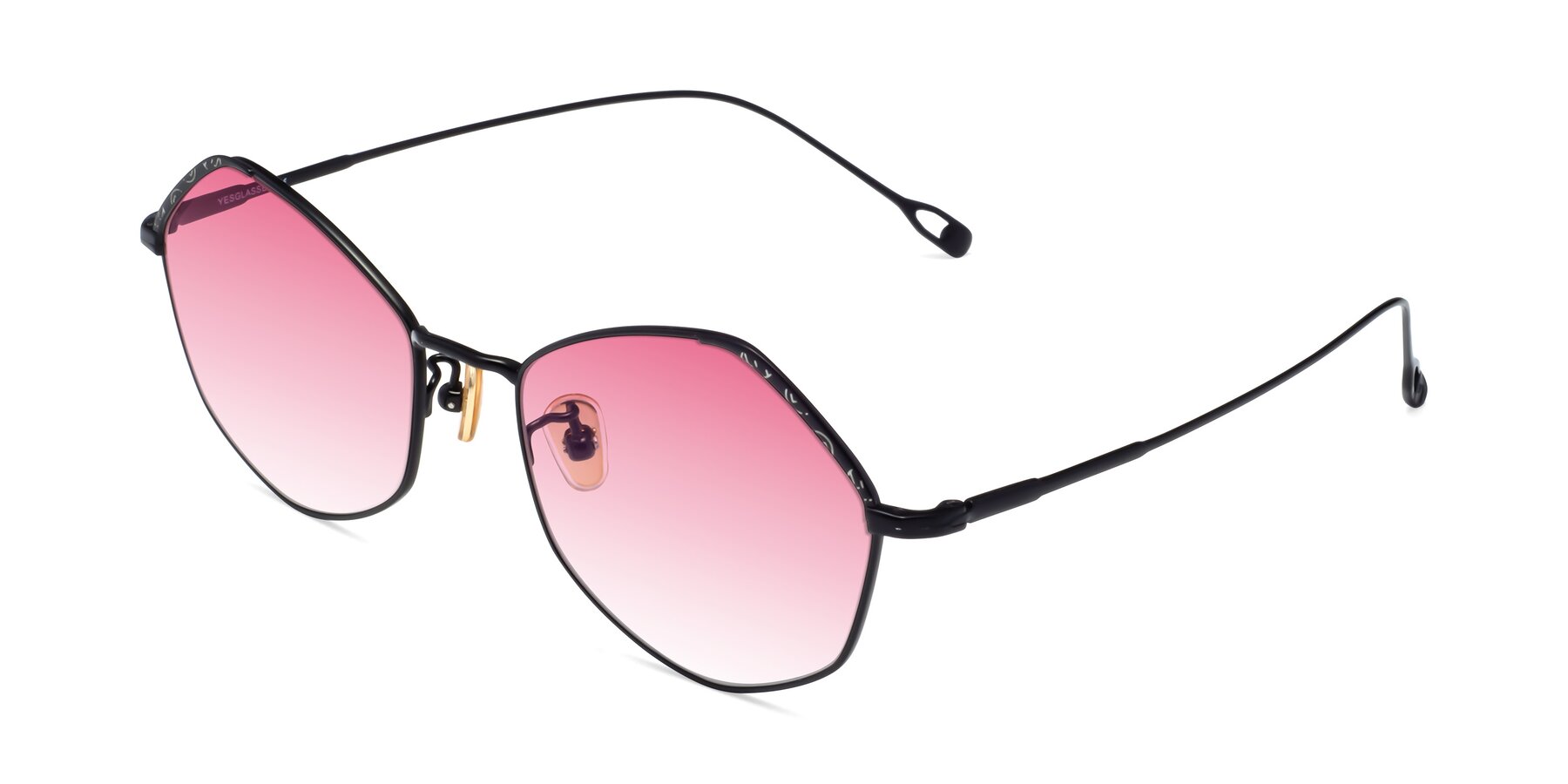 Angle of Phoenix in Black with Pink Gradient Lenses