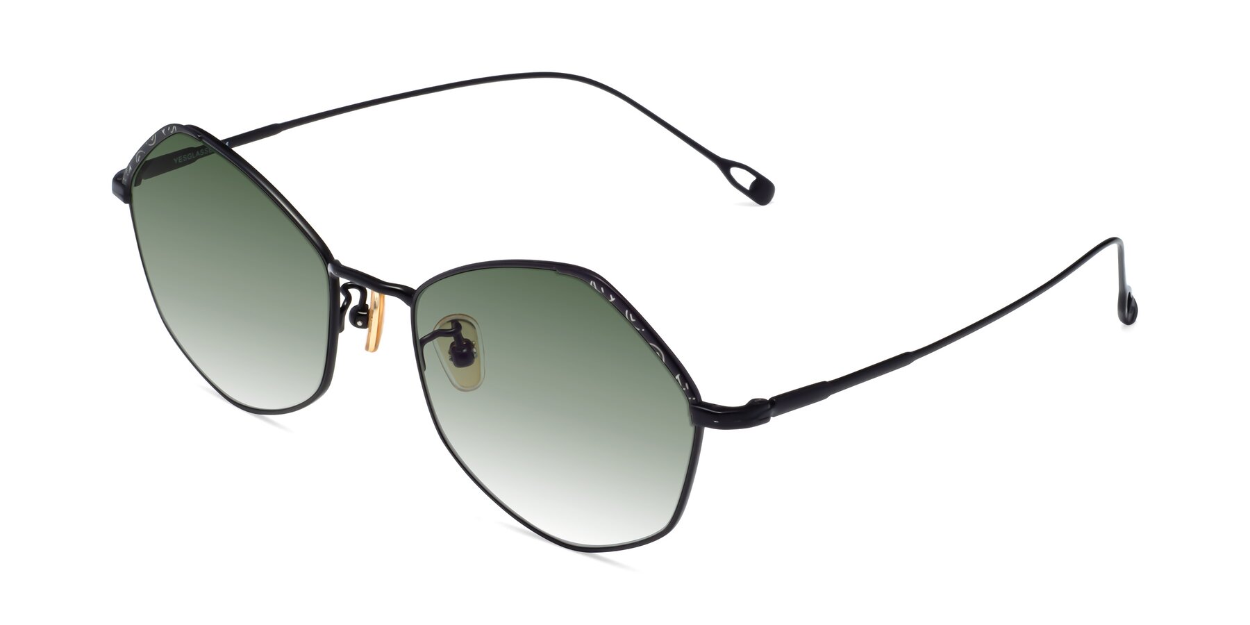 Angle of Phoenix in Black with Green Gradient Lenses