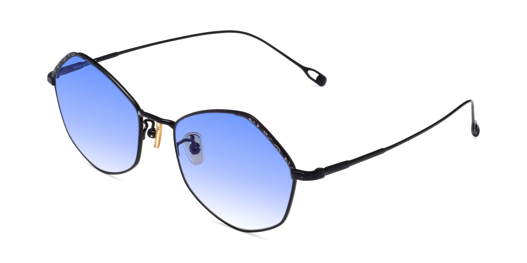 Angle of Phoenix in Black with Blue Gradient Lenses