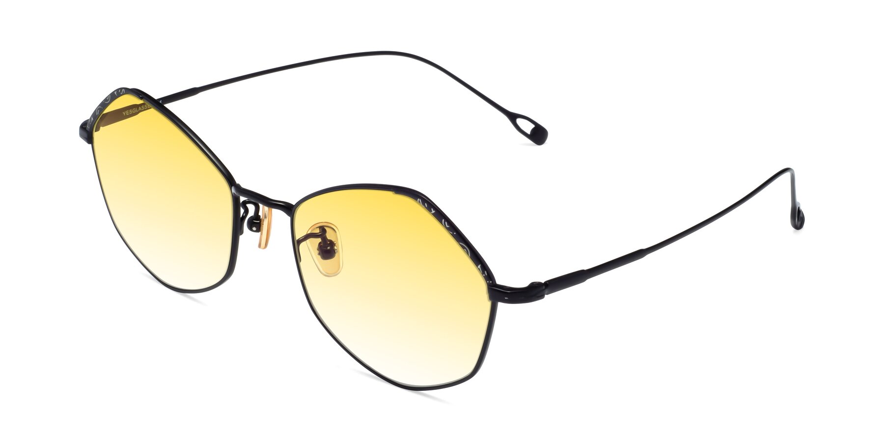 Angle of Phoenix in Black with Yellow Gradient Lenses