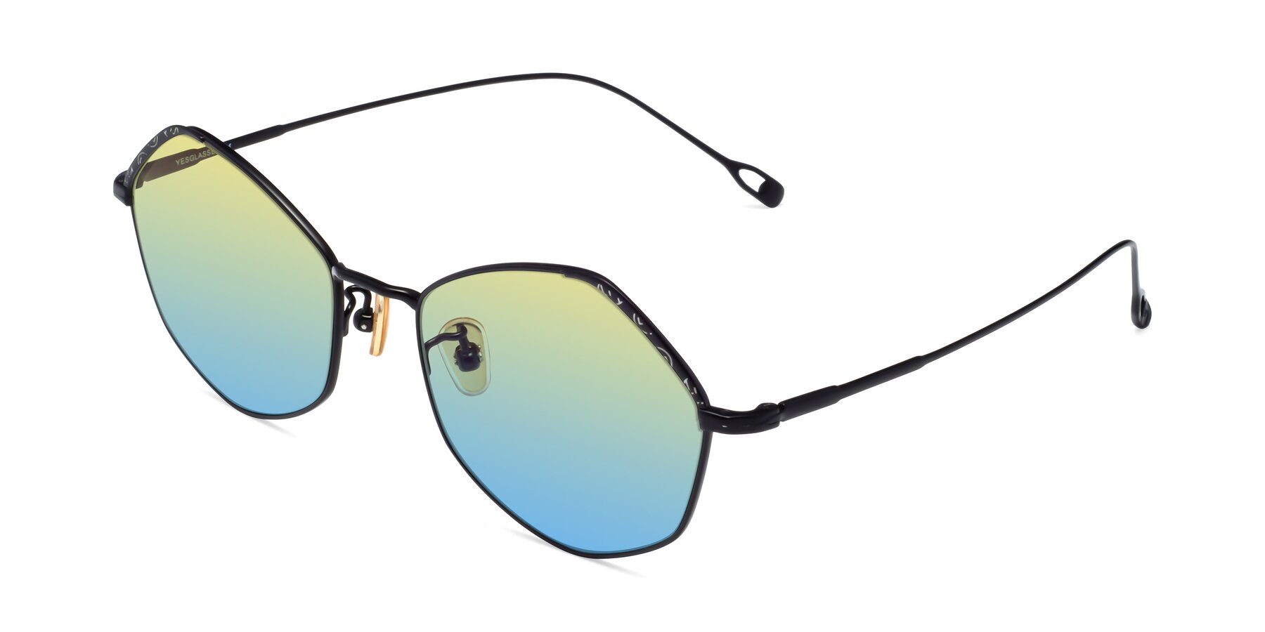 Angle of Phoenix in Black with Yellow / Blue Gradient Lenses