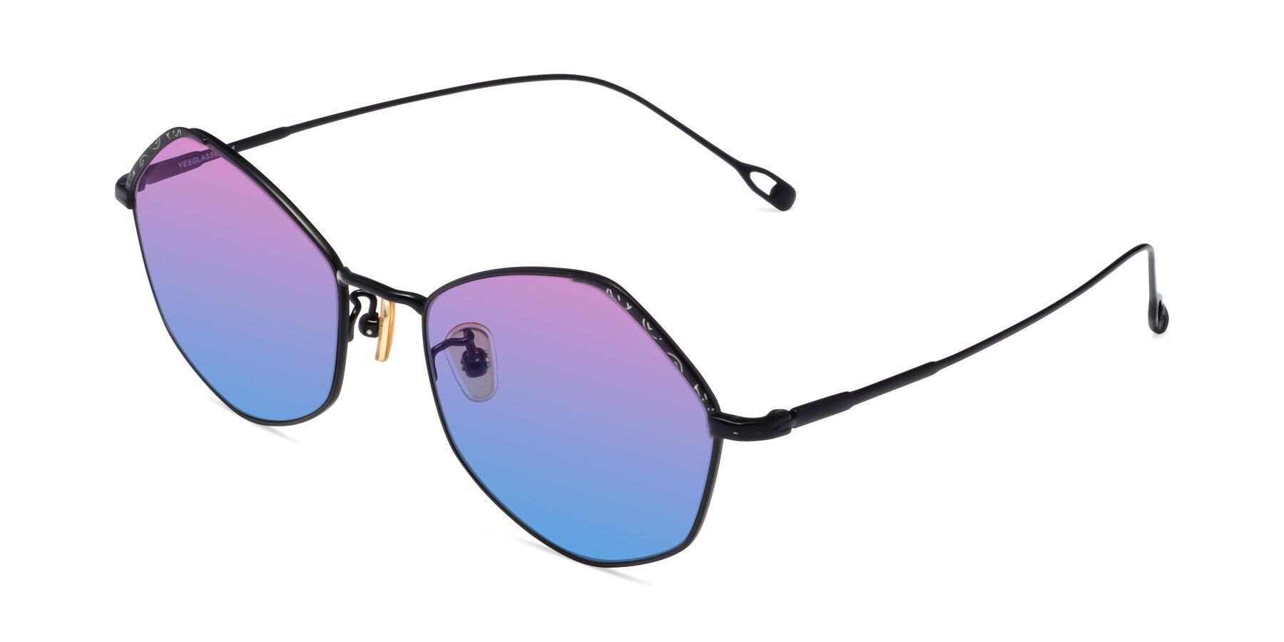Angle of Phoenix in Black with Pink / Blue Gradient Lenses