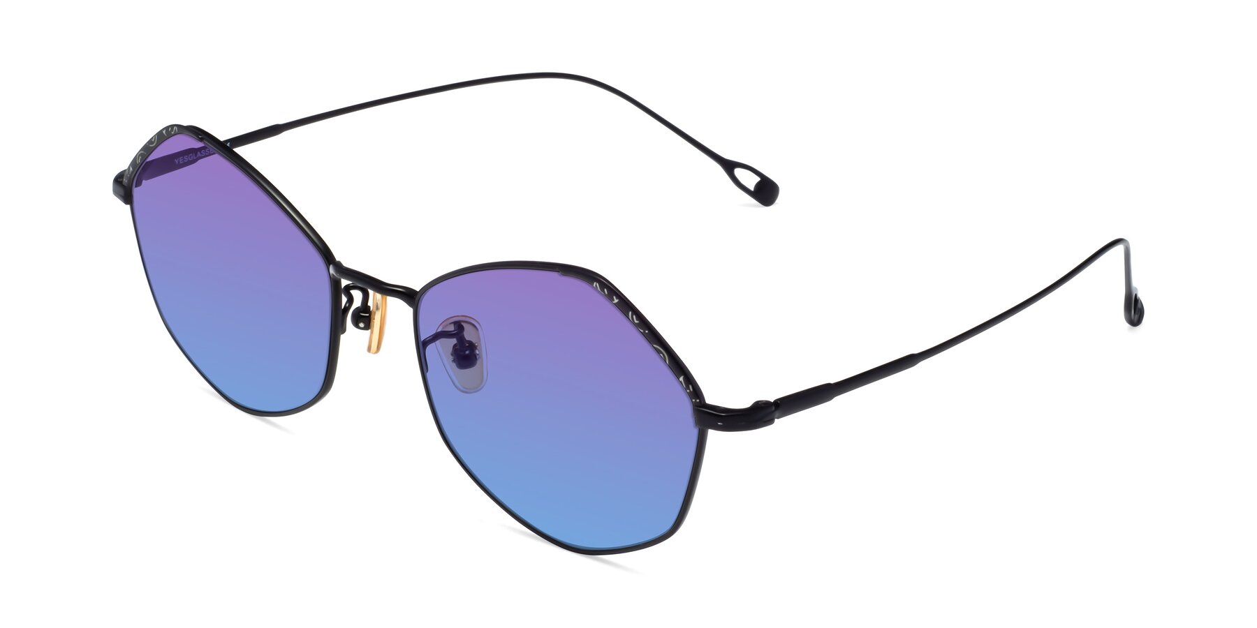 Angle of Phoenix in Black with Purple / Blue Gradient Lenses