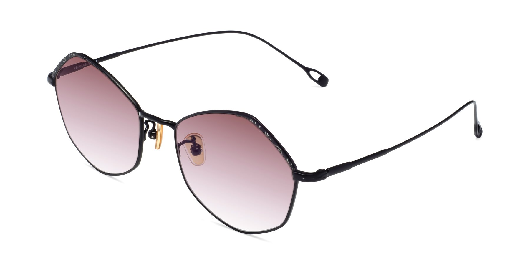 Angle of Phoenix in Black with Garnet Gradient Lenses