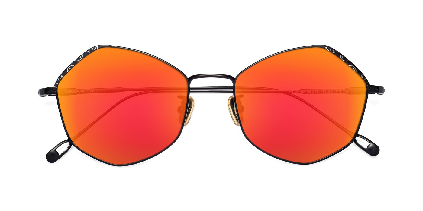 Phoenix - Black Flash Mirrored Sunglasses