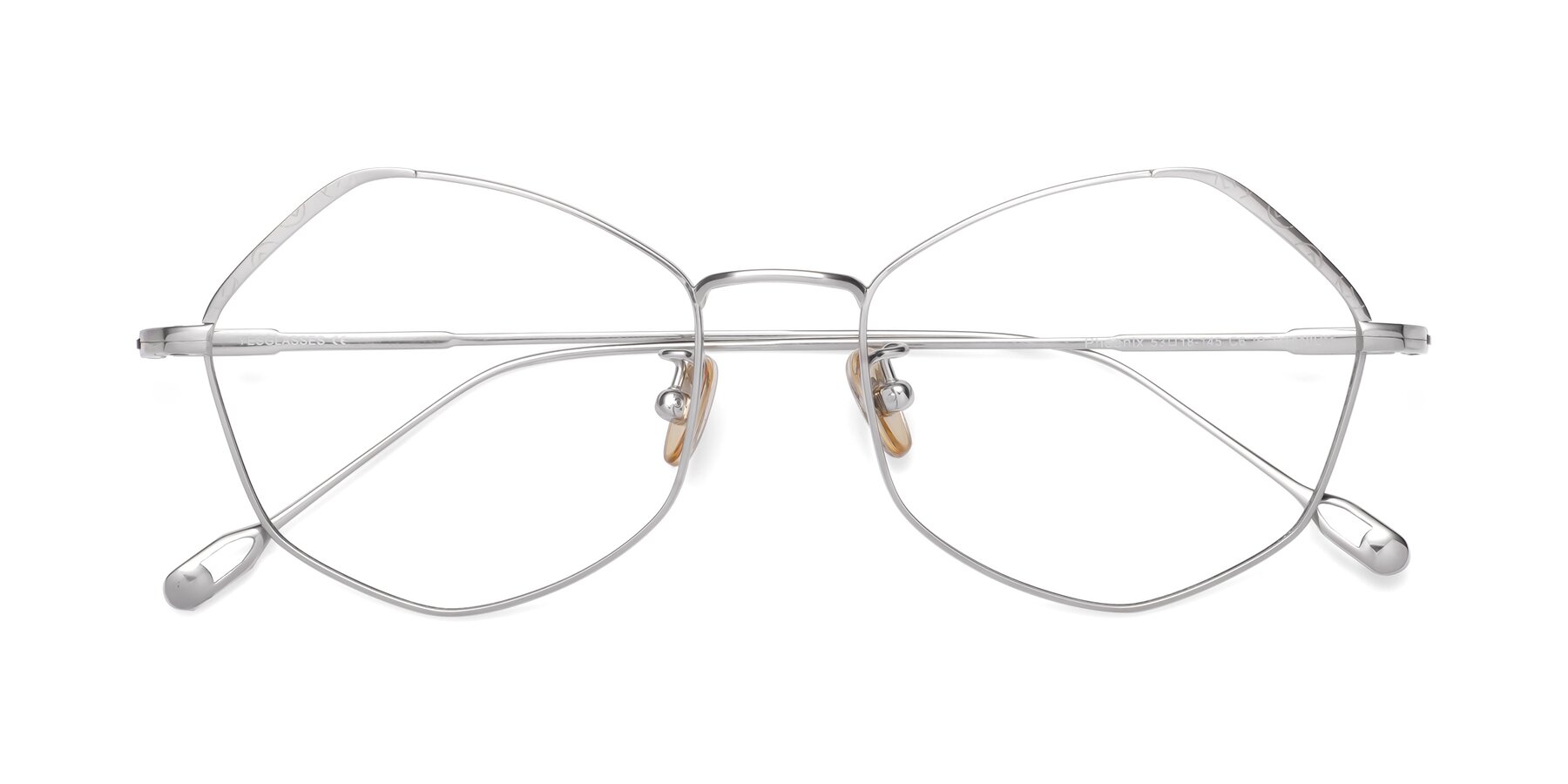Folded Front of Phoenix in Silver with Clear Reading Eyeglass Lenses
