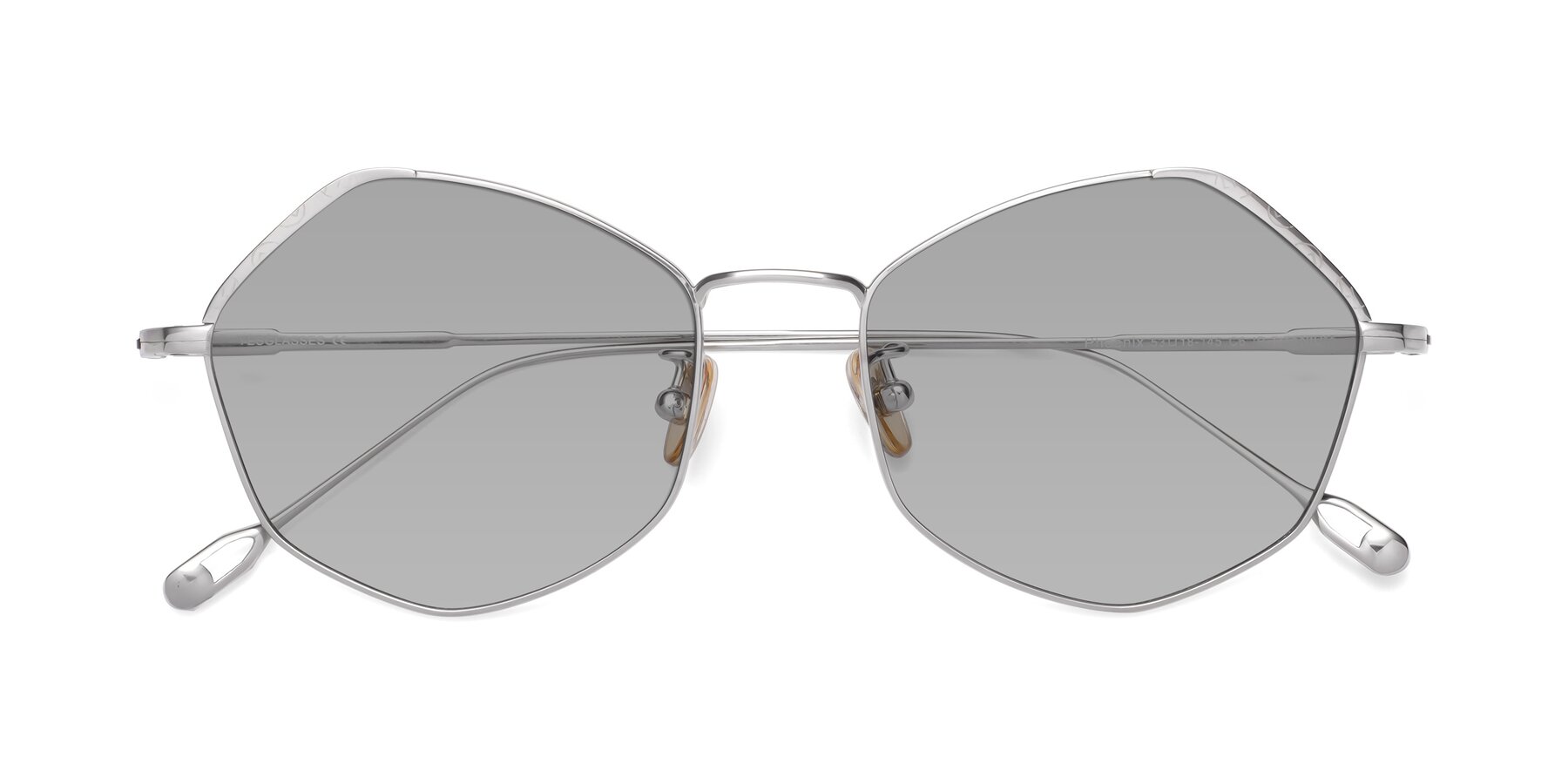 Folded Front of Phoenix in Silver with Light Gray Tinted Lenses