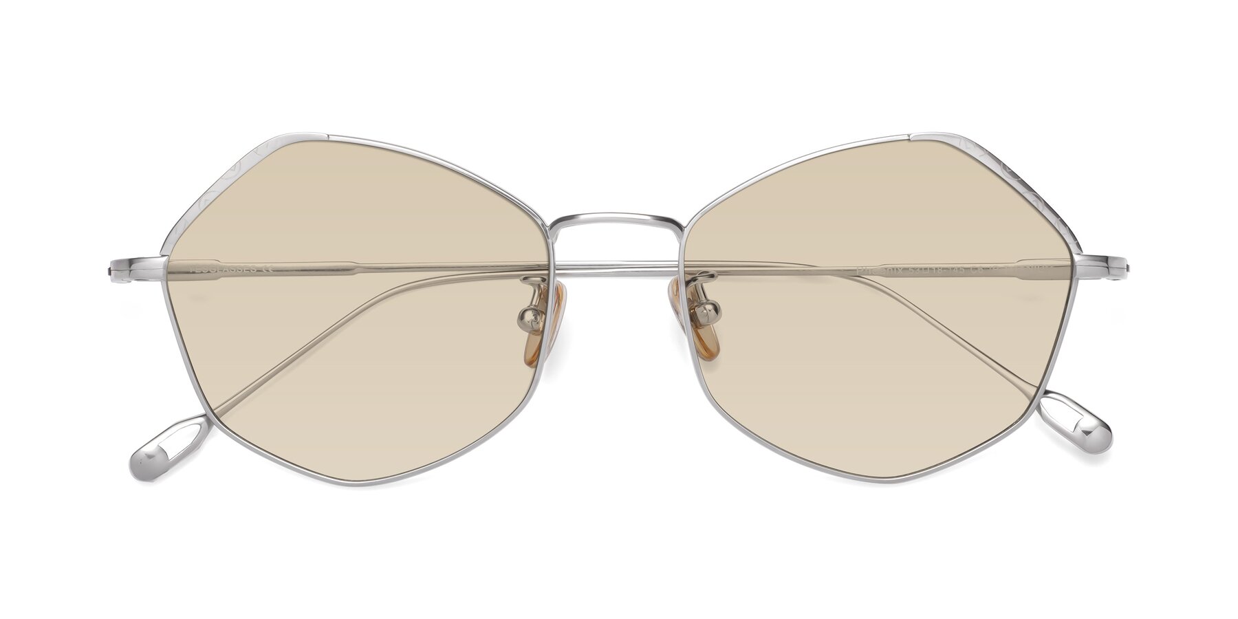 Folded Front of Phoenix in Silver with Light Brown Tinted Lenses