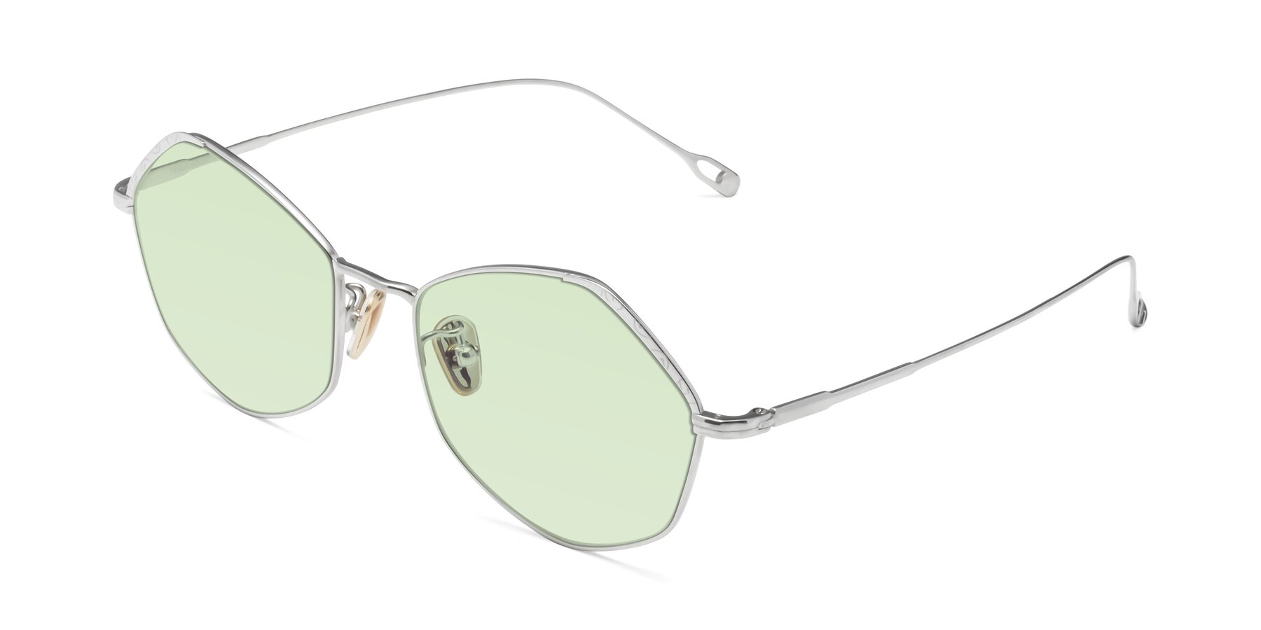 Angle of Phoenix in Silver with Light Green Tinted Lenses