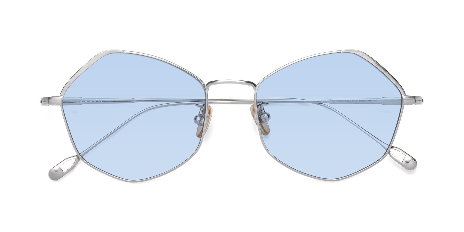 Folded Front of Phoenix in Silver with Light Blue Tinted Lenses