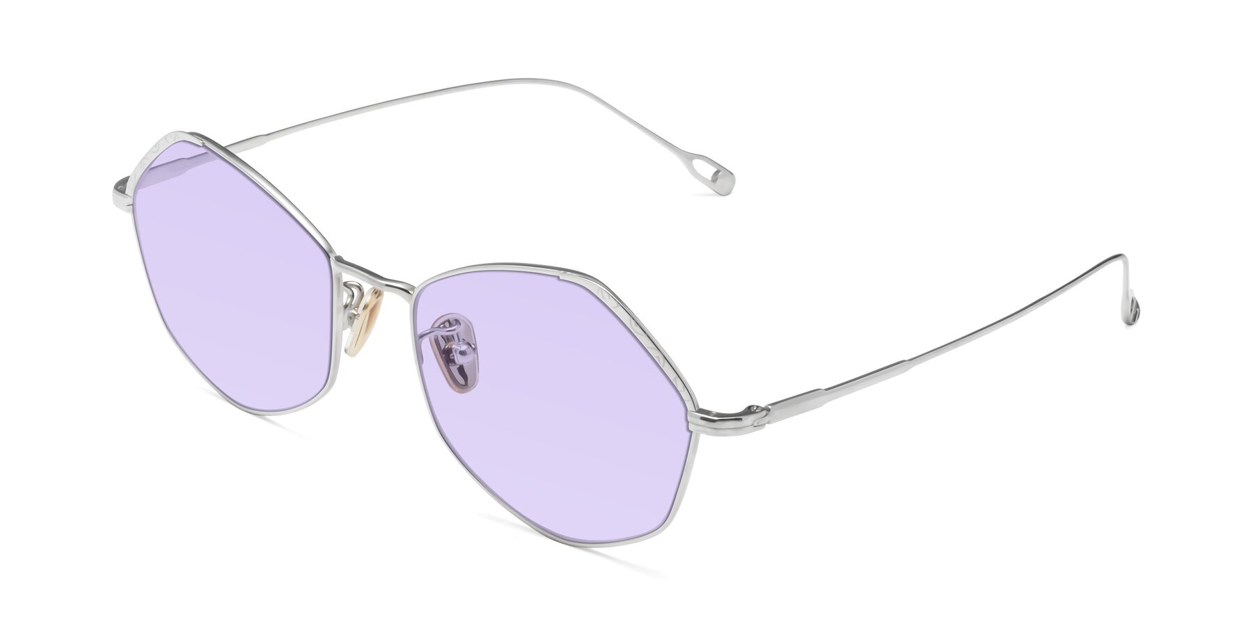 Angle of Phoenix in Silver with Light Purple Tinted Lenses