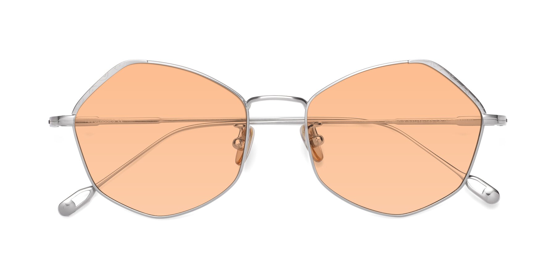 Folded Front of Phoenix in Silver with Light Orange Tinted Lenses
