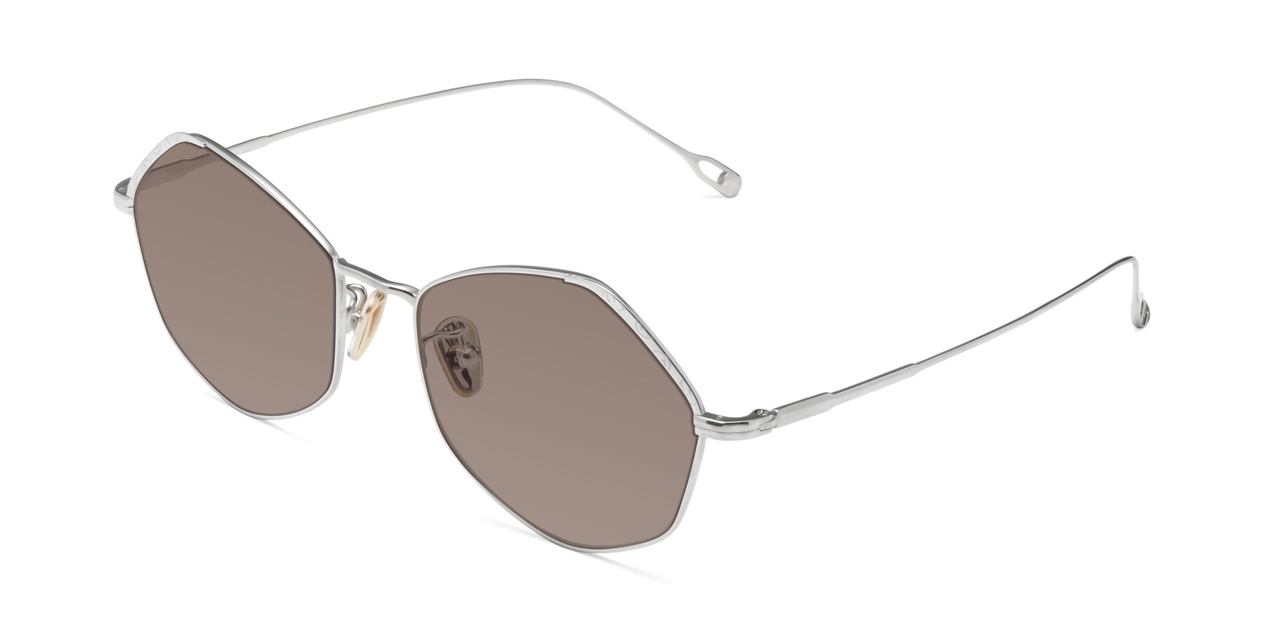 Angle of Phoenix in Silver with Medium Brown Tinted Lenses